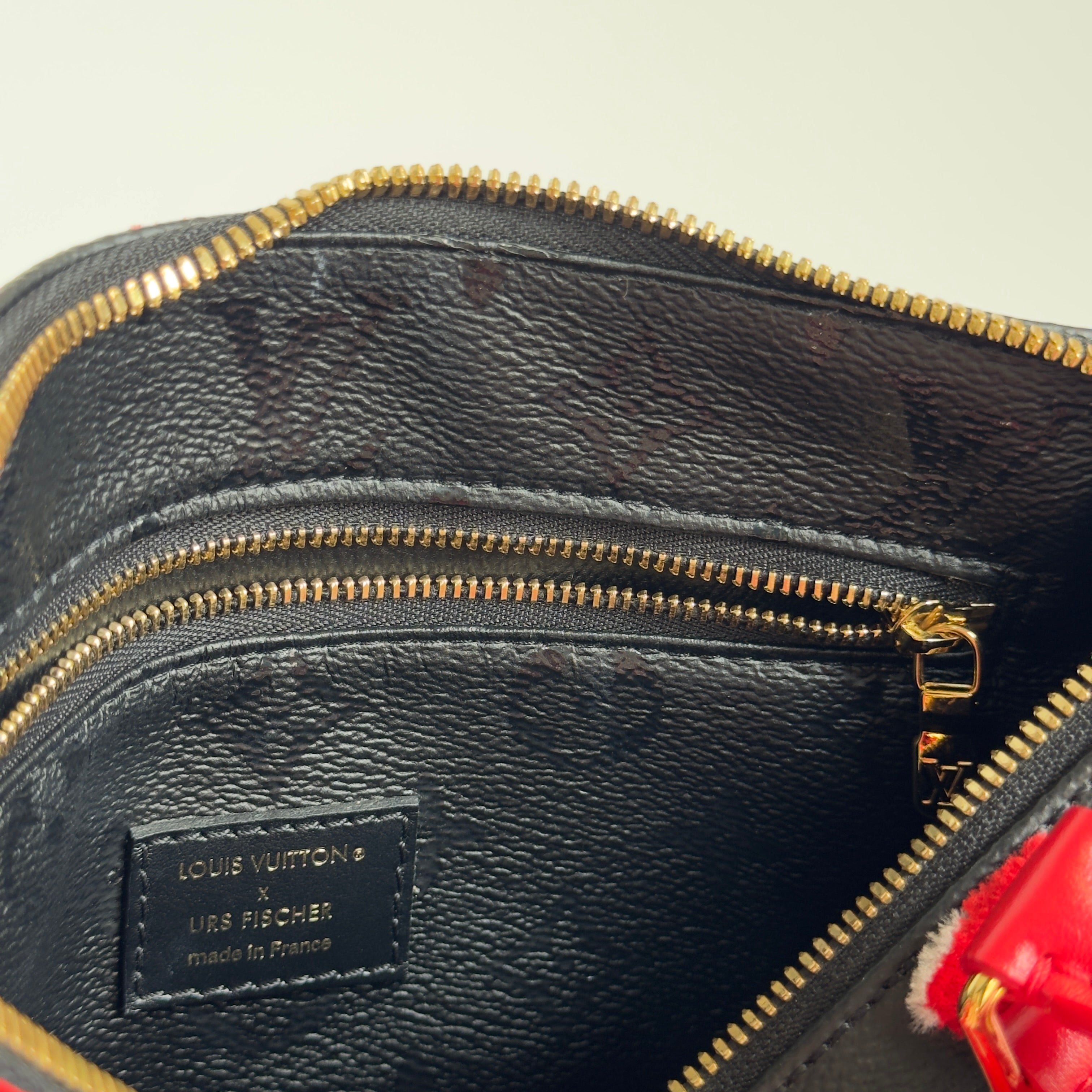 Louis Vuitton x Urs Fischer Tufted Speedy Bandouliere 25 Red and Black - Queen May