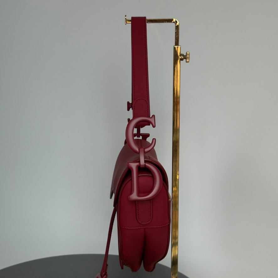 Christian Dior Ultra Matte Saddle Handbag Medium Red