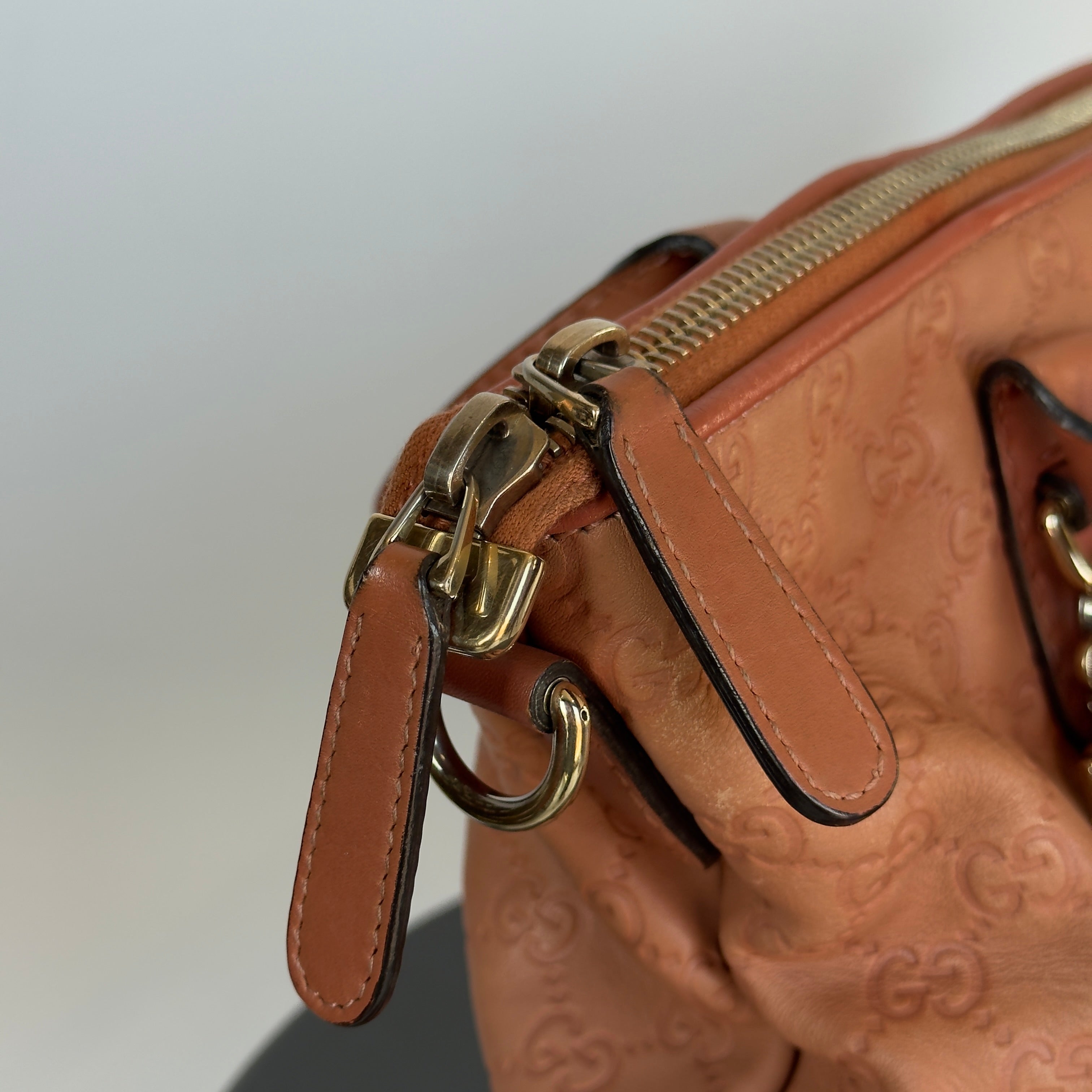 Gucci Leather Heart Bit GG Peach Tote - Queen May
