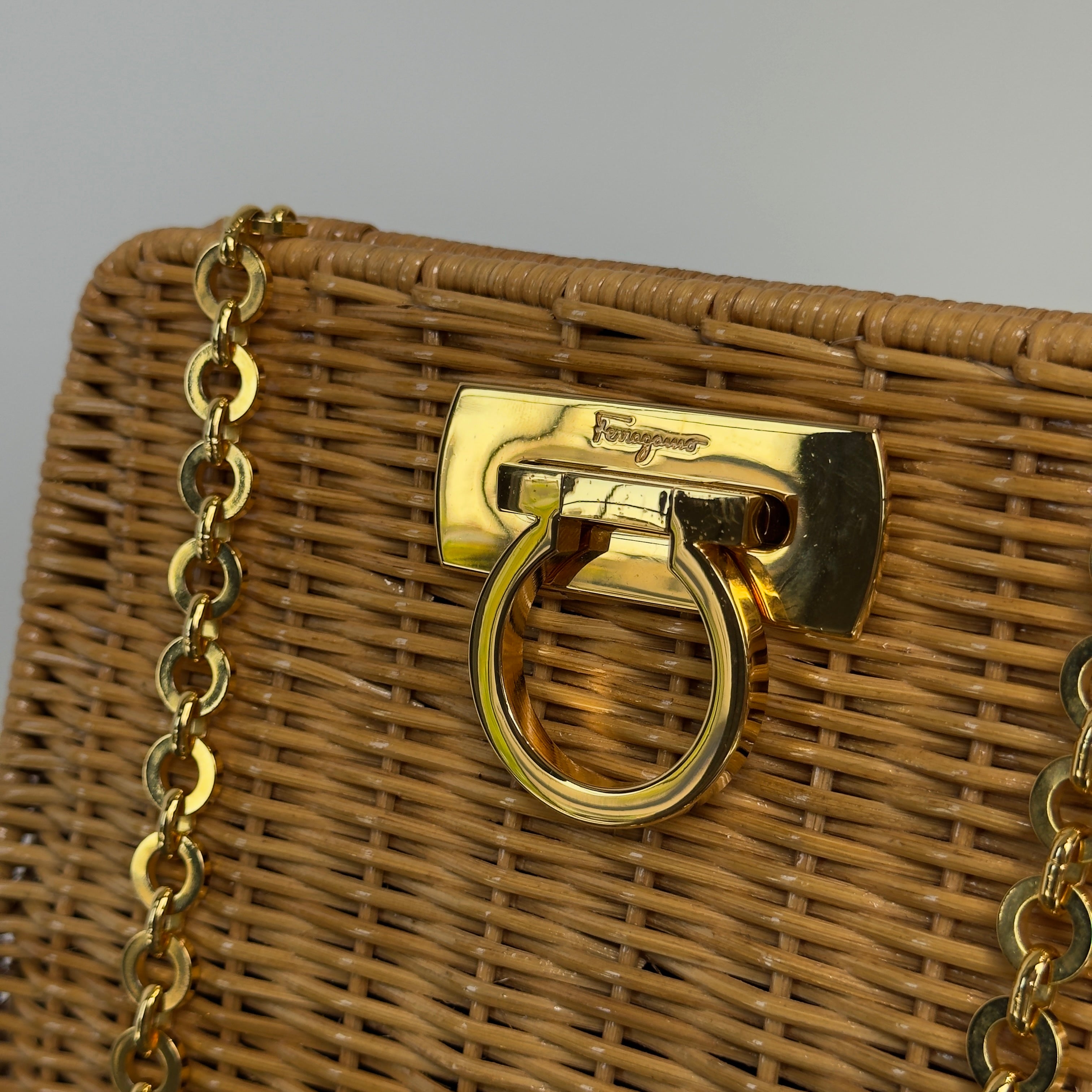 Salvatore Ferragamo Wicker Gancini Bag
