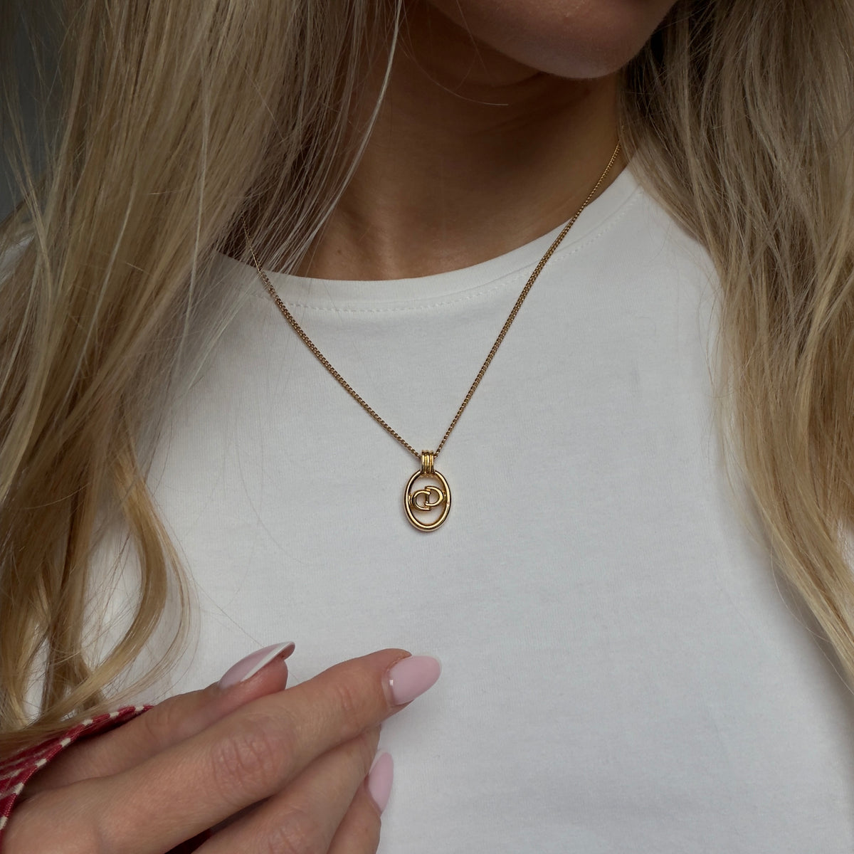 Vintage Christian Dior Logo Necklace