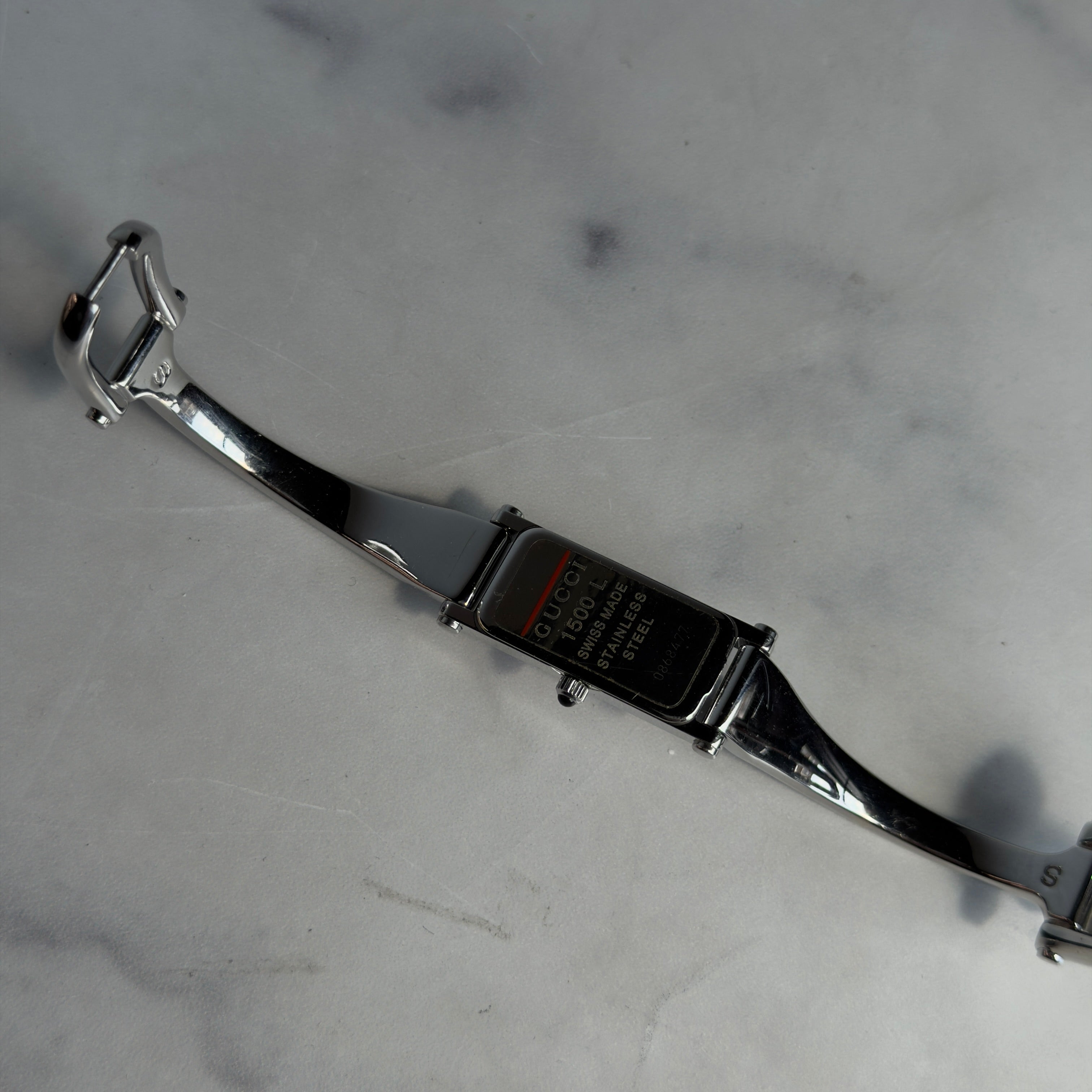 Gucci 1500L Steel Bangle Watch Pink Dial