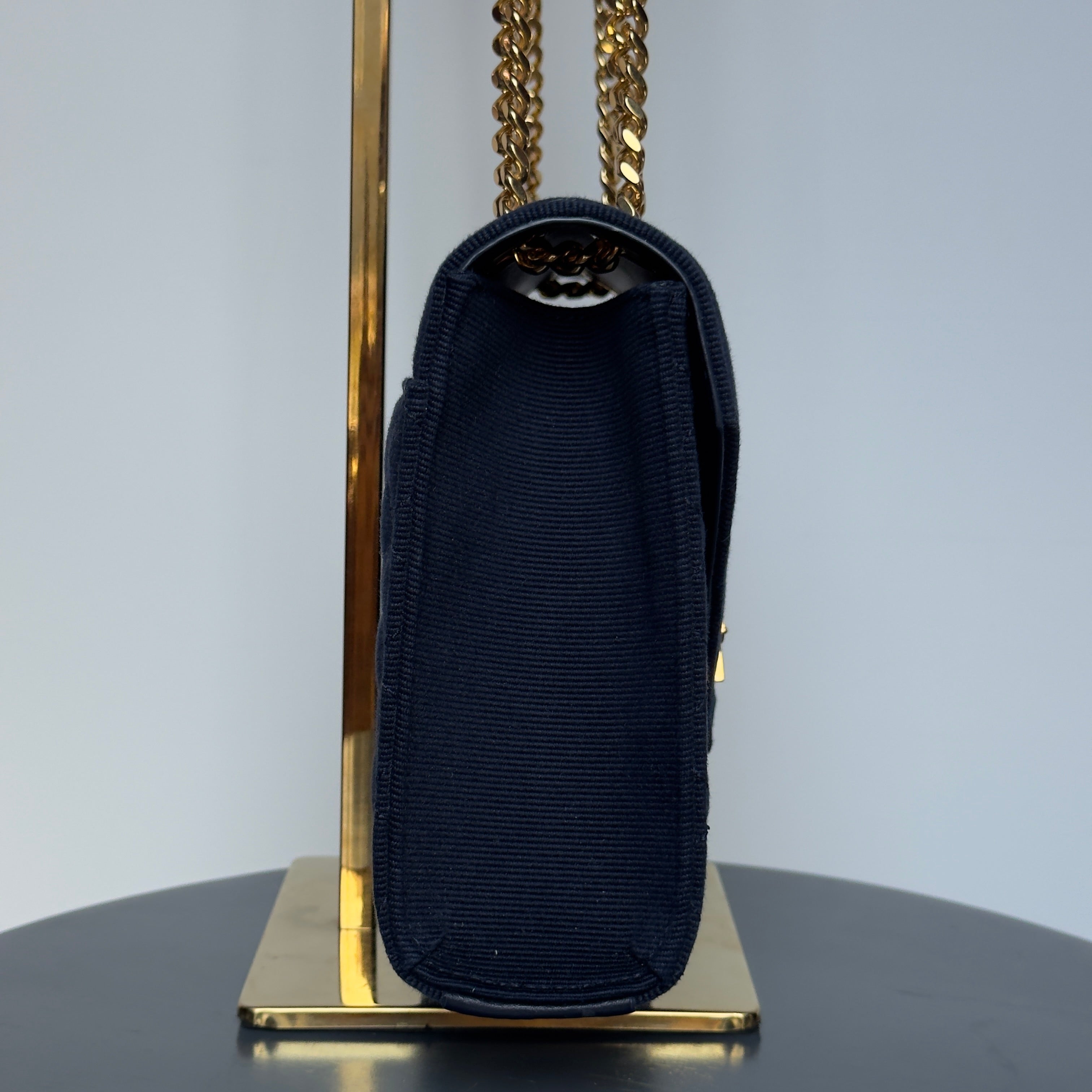 Saint Laurent Envelope Triquilt Chain Shoulder Bag Navy - Queen May