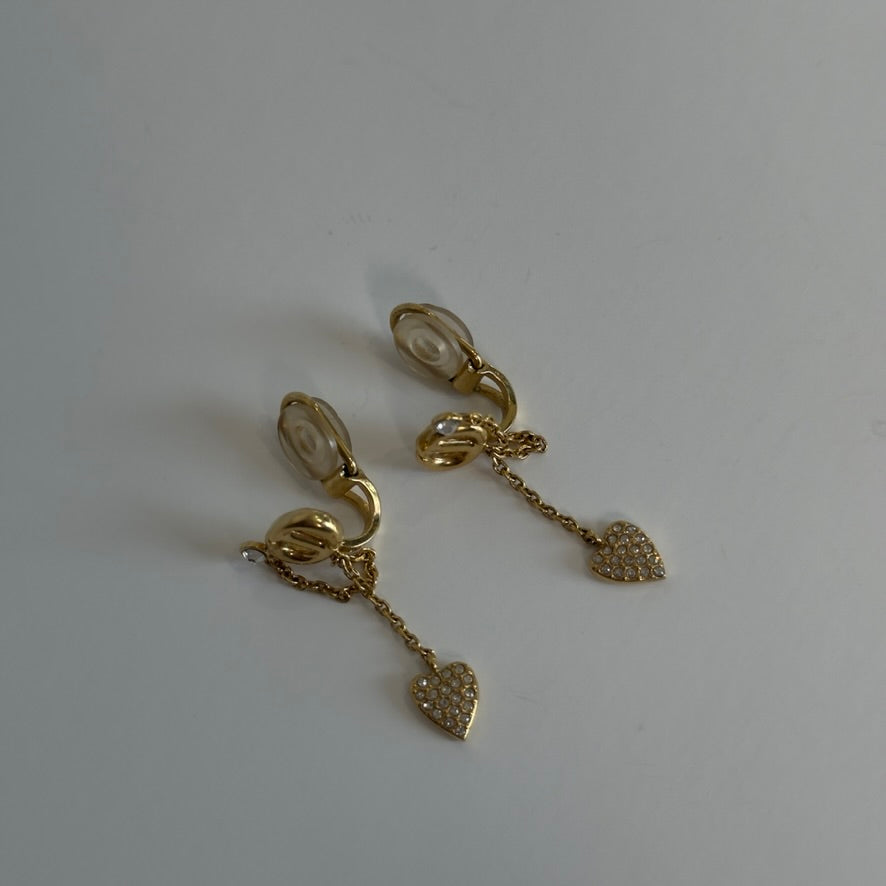 Christian Dior Crystal CD Navy Drop Earrings - Queen May