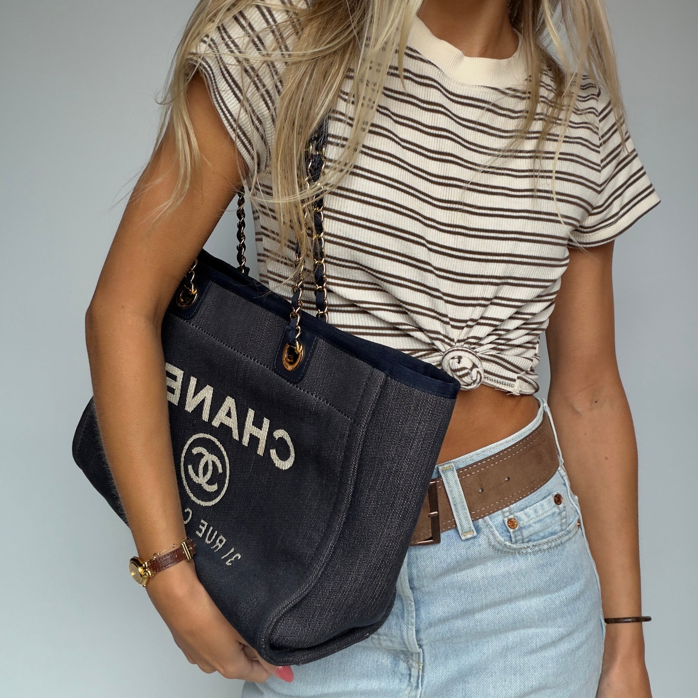 Chanel Deauville Tote Denim Small