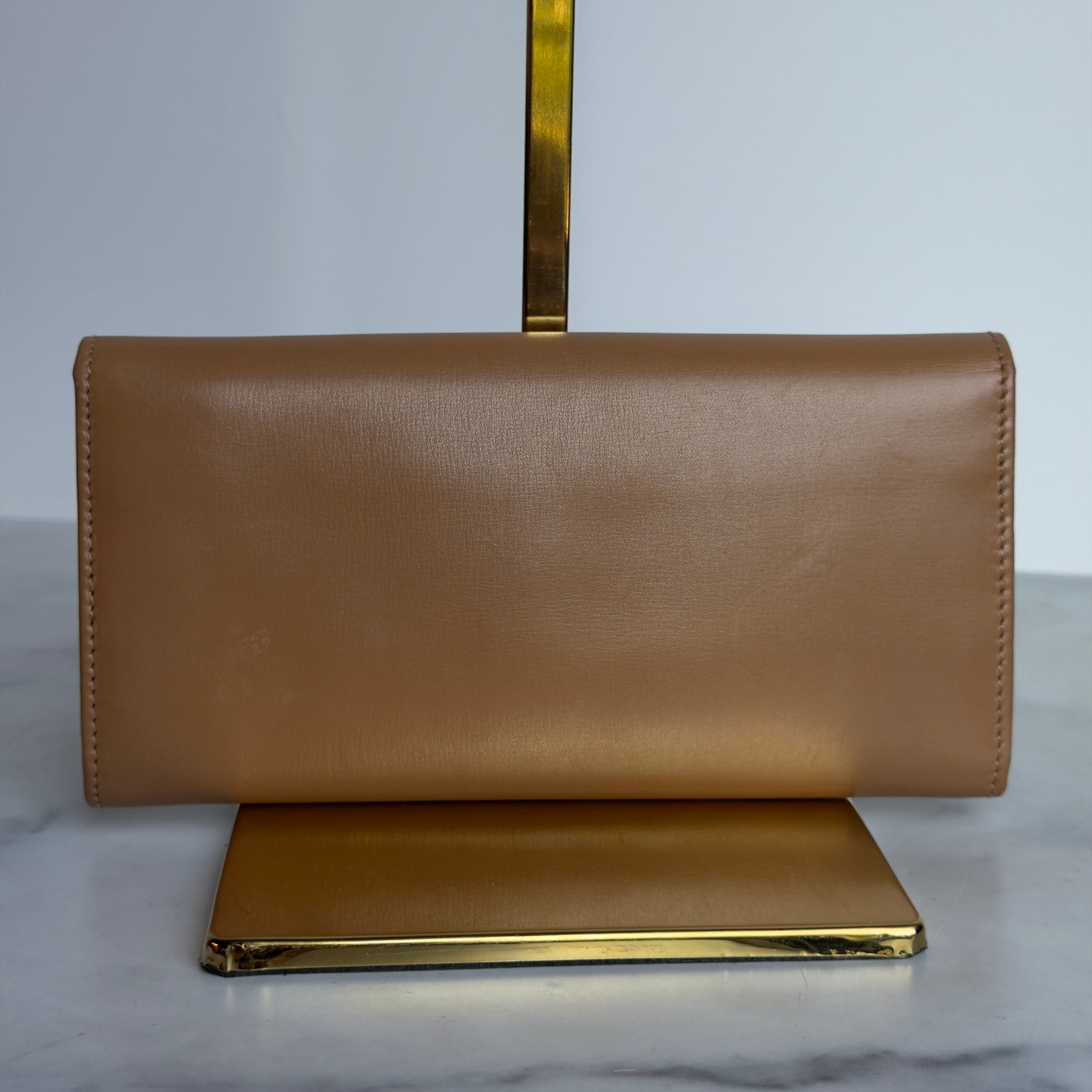 Salvatore Ferragamo Brown Leather Snap Wallet