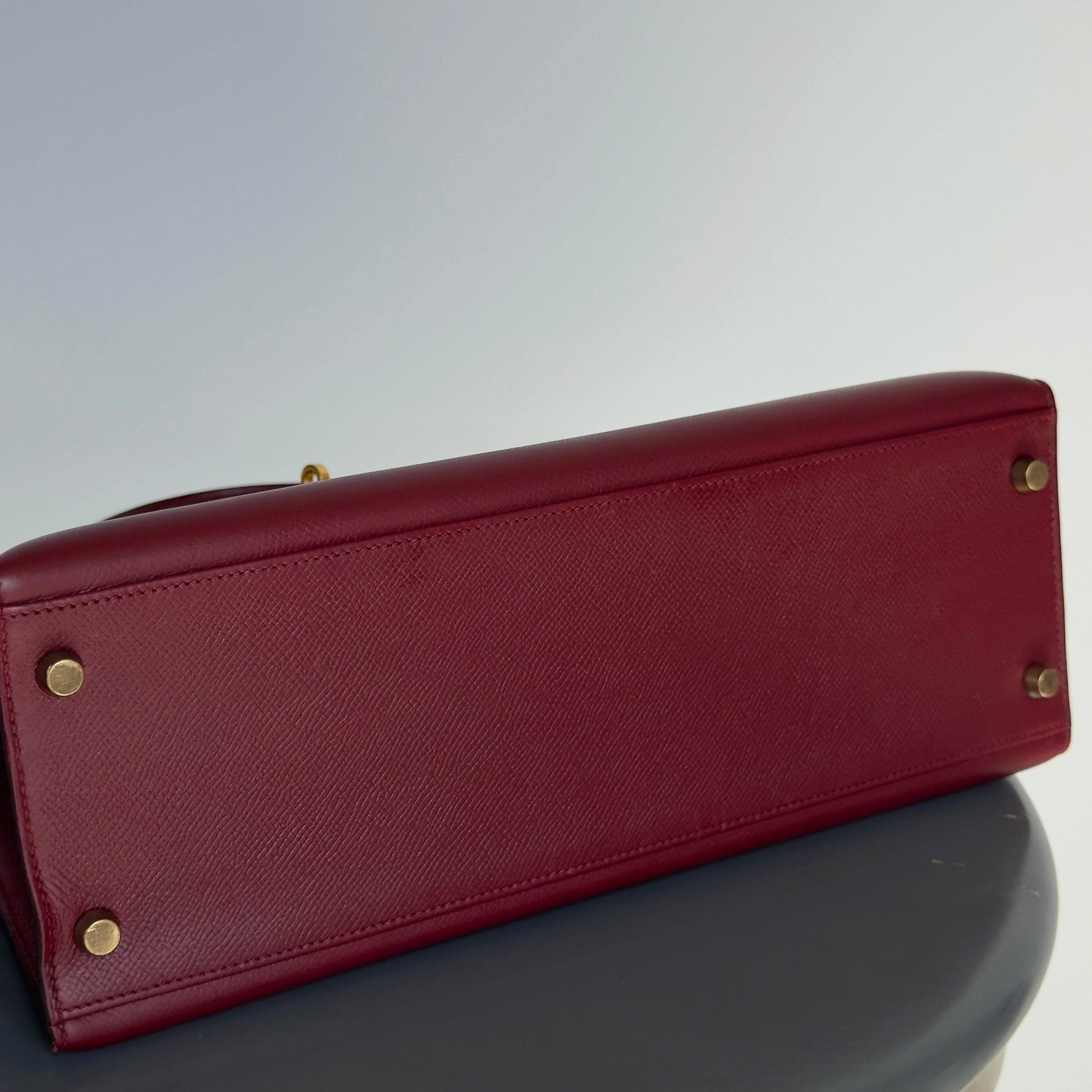 Vintage Hermes Kelly 32 Epsom Leather Rouge H 1991 - Queen May