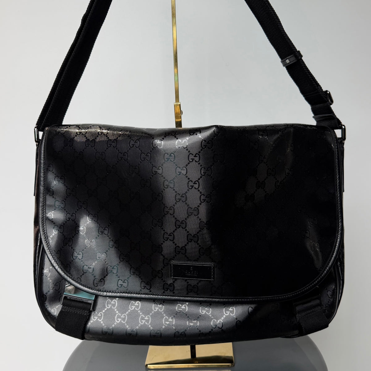 Gucci Black Imprime Messenger Bag - Queen May