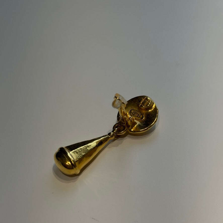 Vintage Chanel CC Drop Earrings Clip On - Queen May