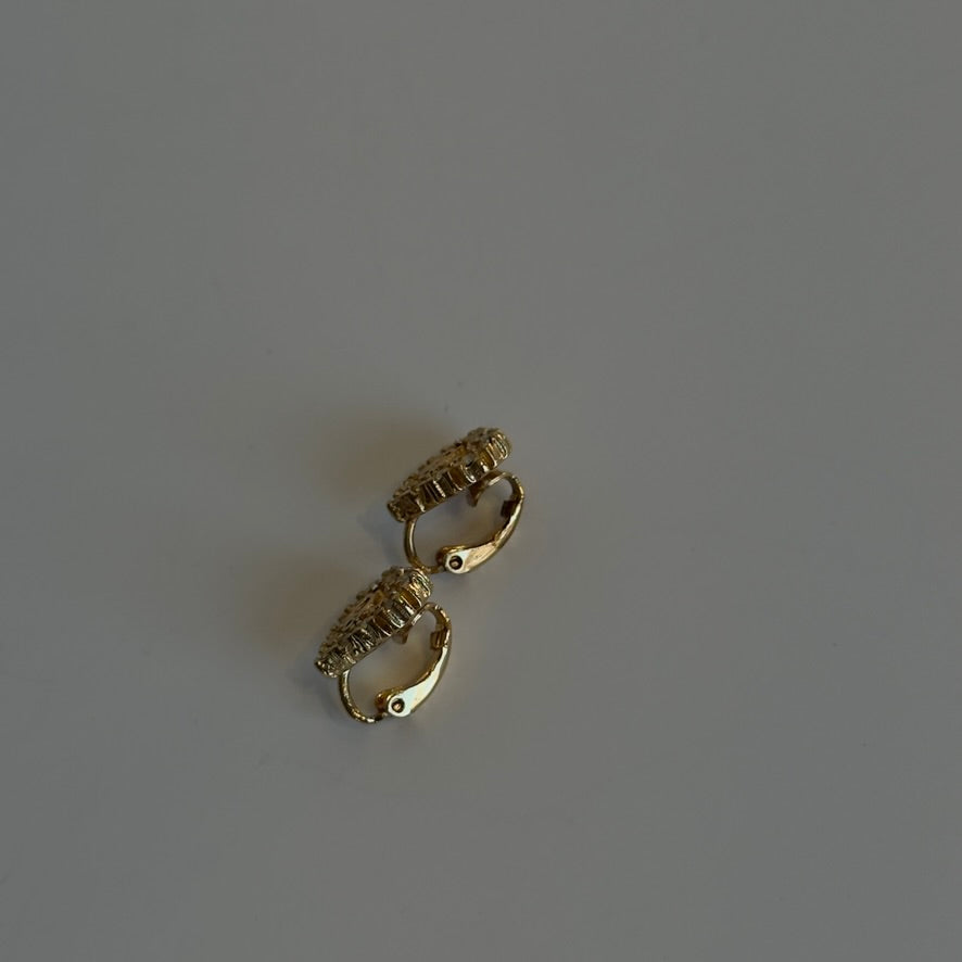 Christian Dior Heart Rhinestone Logo Earrings - Queen May