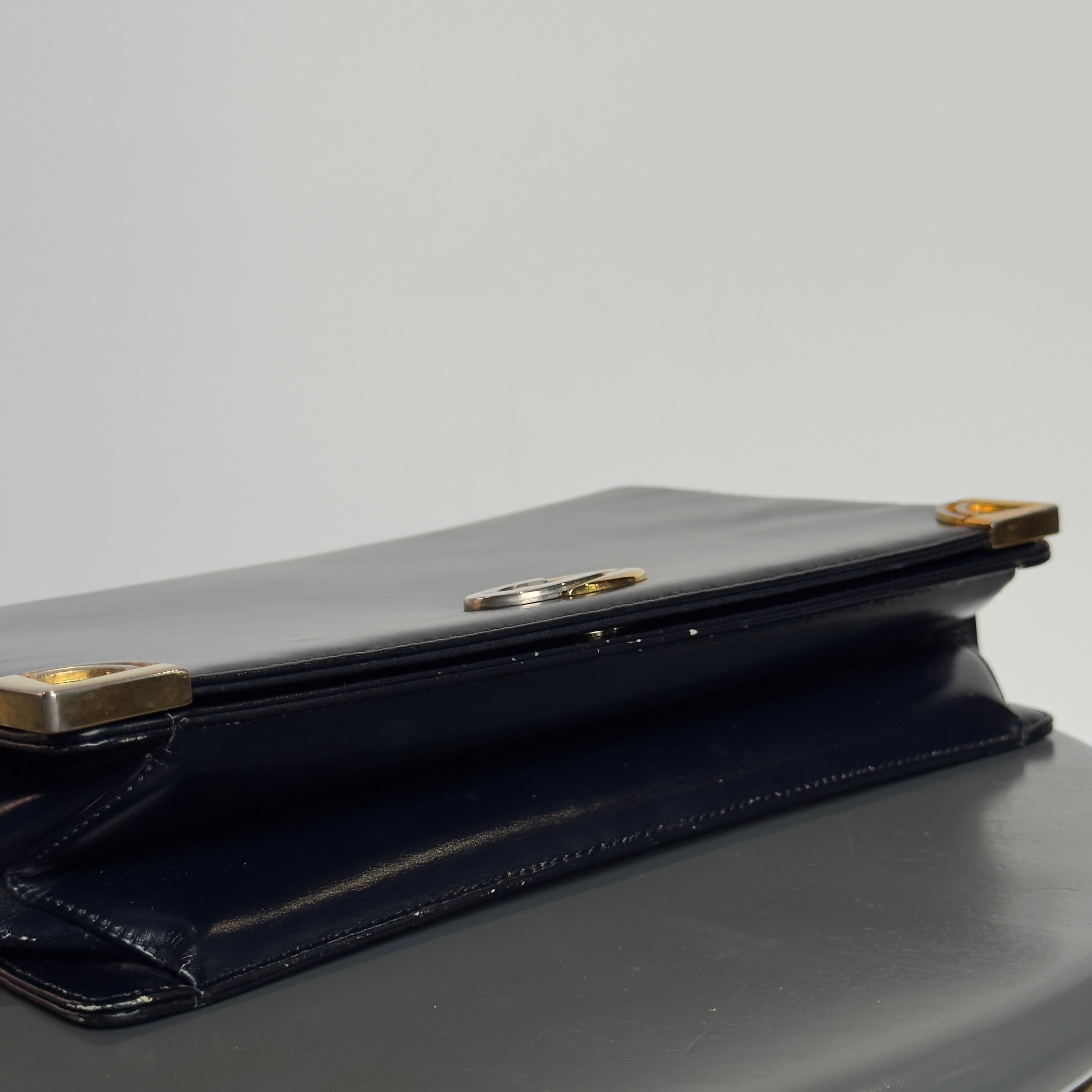 Vintage Christian Dior Box Leather Clutch Bag
