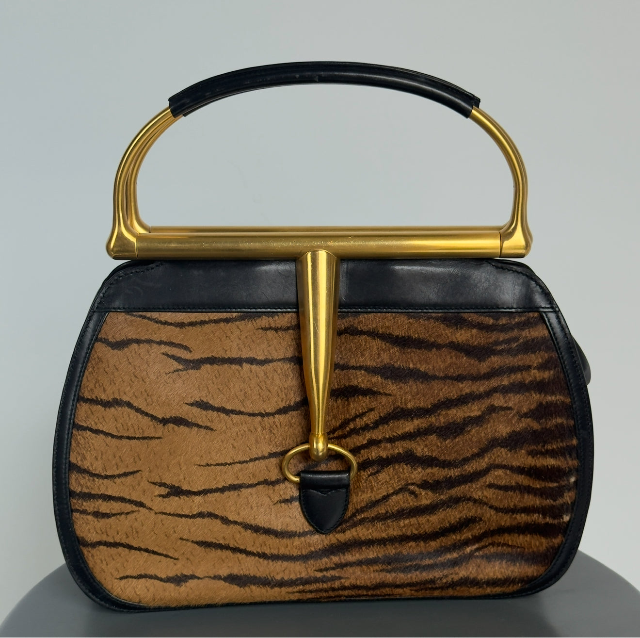 Ultra Rare Vintage Gucci Snafflebit Bag With Ponyhair Detail - Queen May