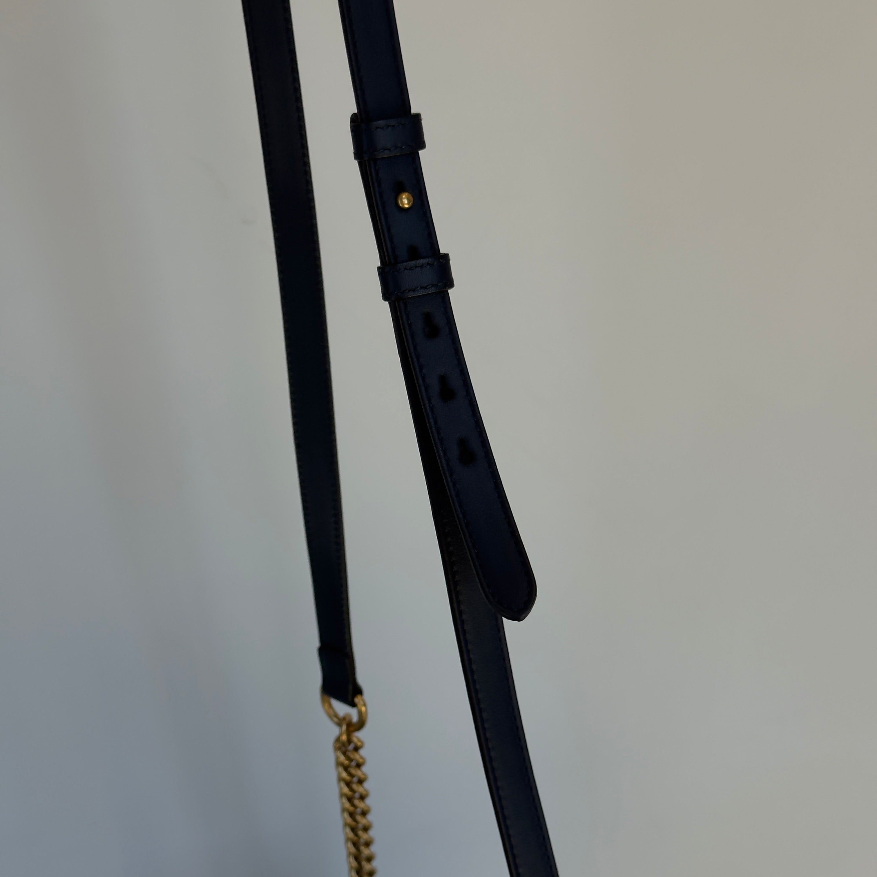 Gucci Marmont Matelasse Denim Pearl Bag