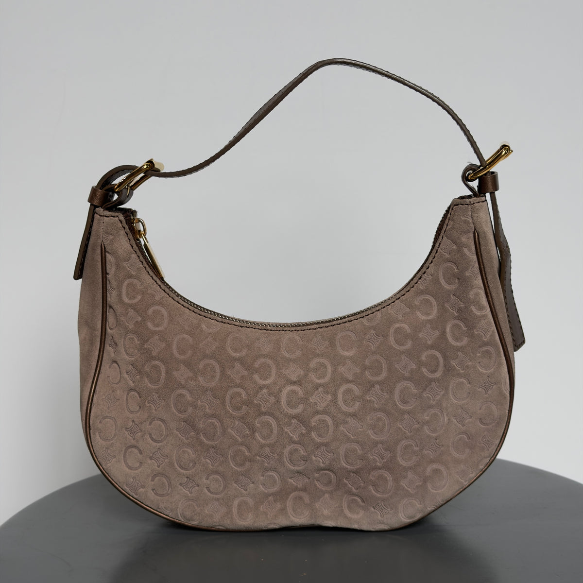 Celine Suede Triomphe Shoulder Bag