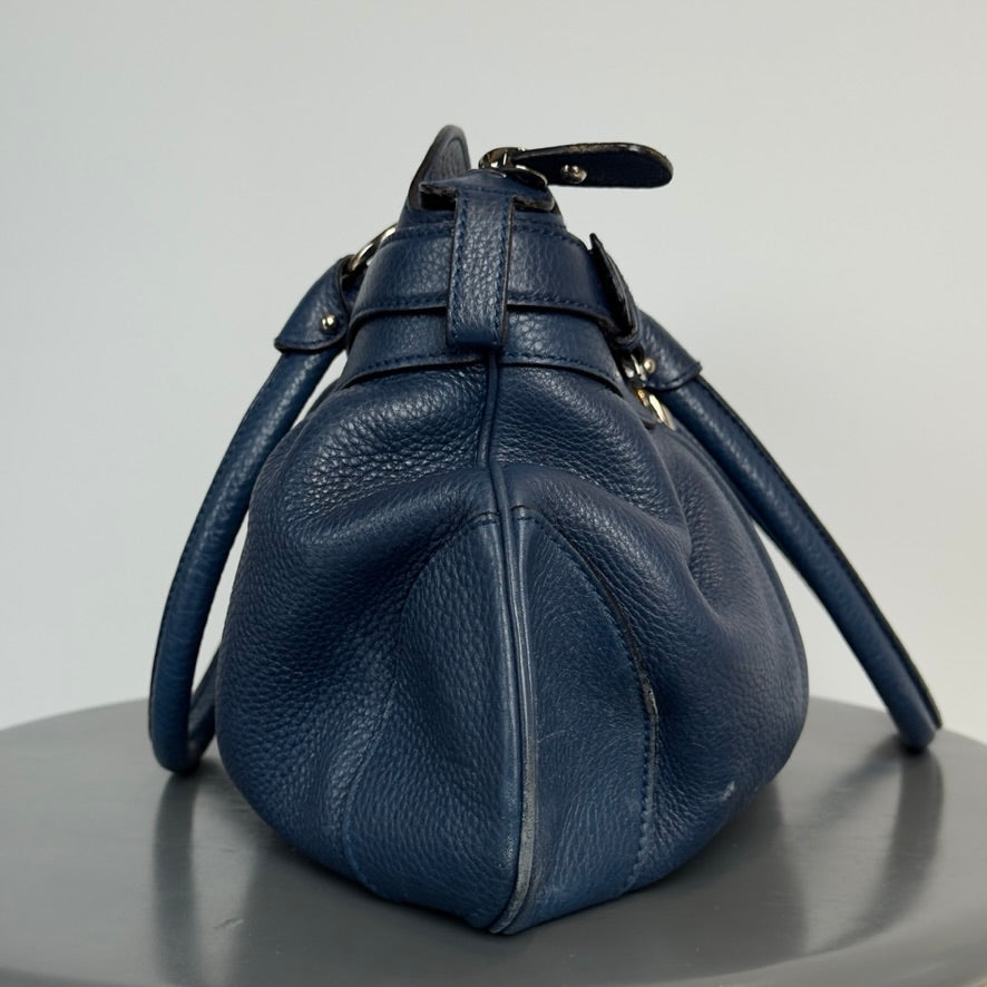 Salvatore Ferragamo Navy Gancini Marisa 21 Handbag - Queen May