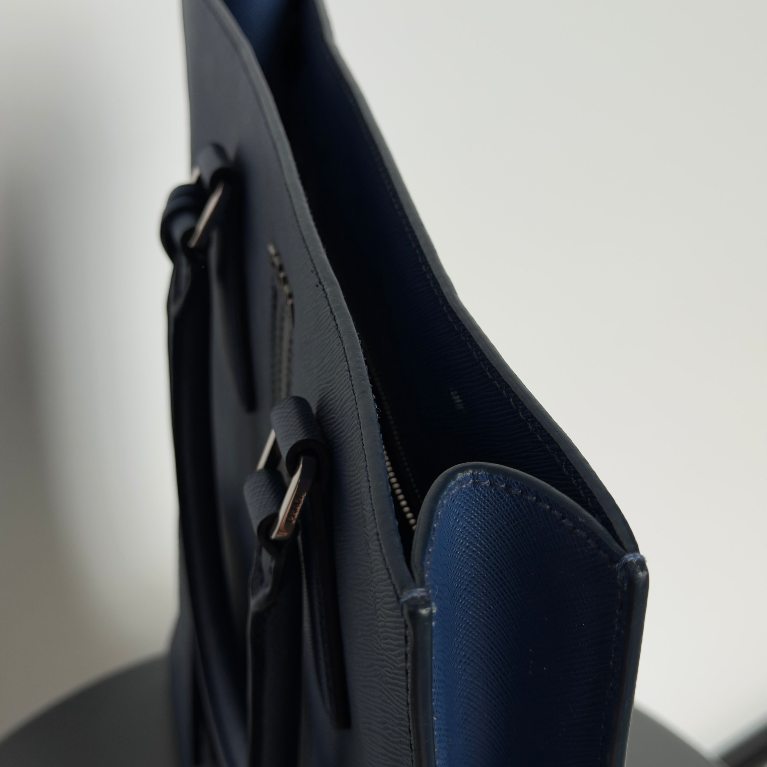 Prada Blue Saffiano Leather Tote