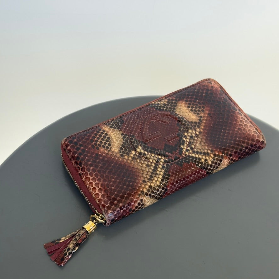 Gucci Python Soho Interlocking G Logo Wallet - Queen May