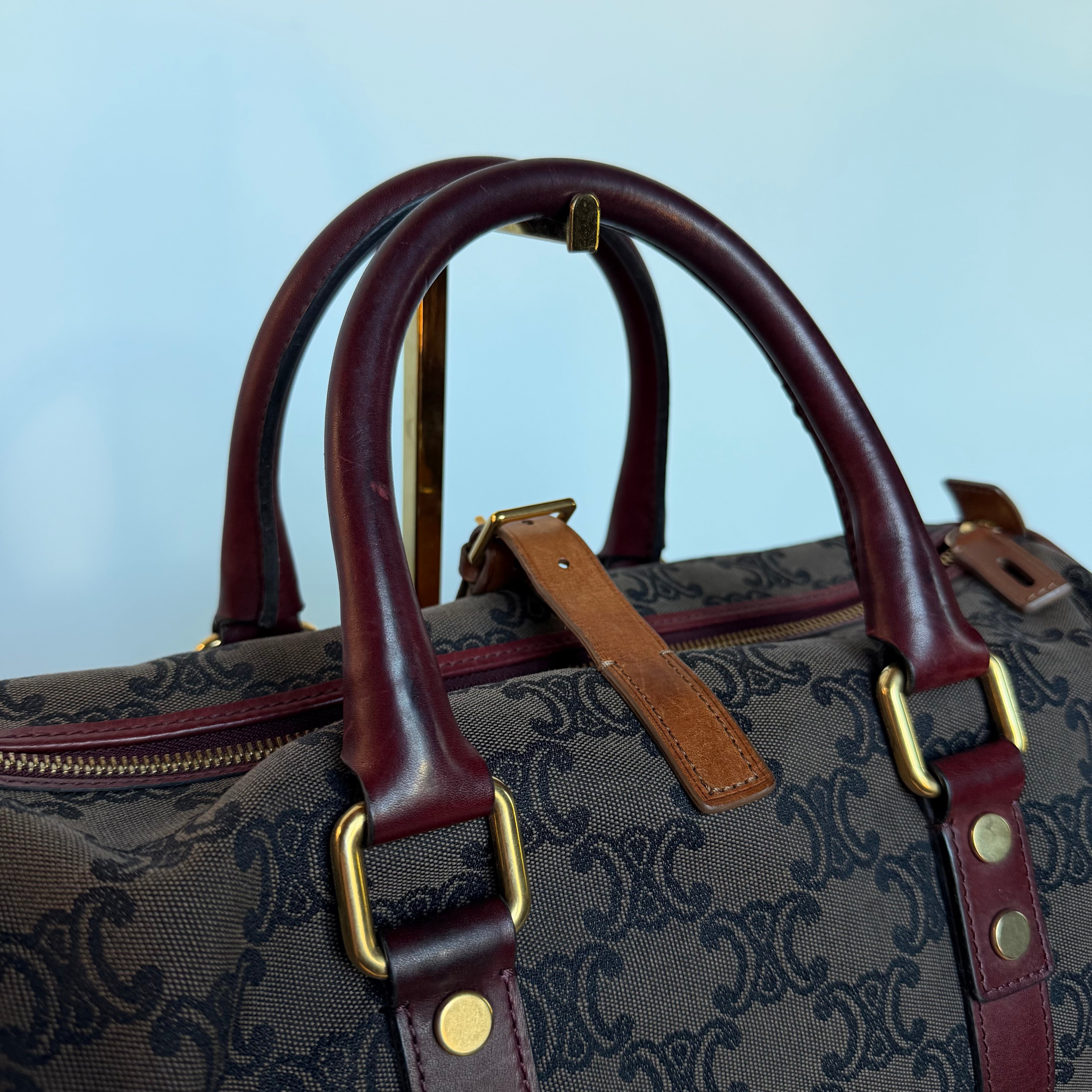 Celine Boston Canvas Barrel Tote