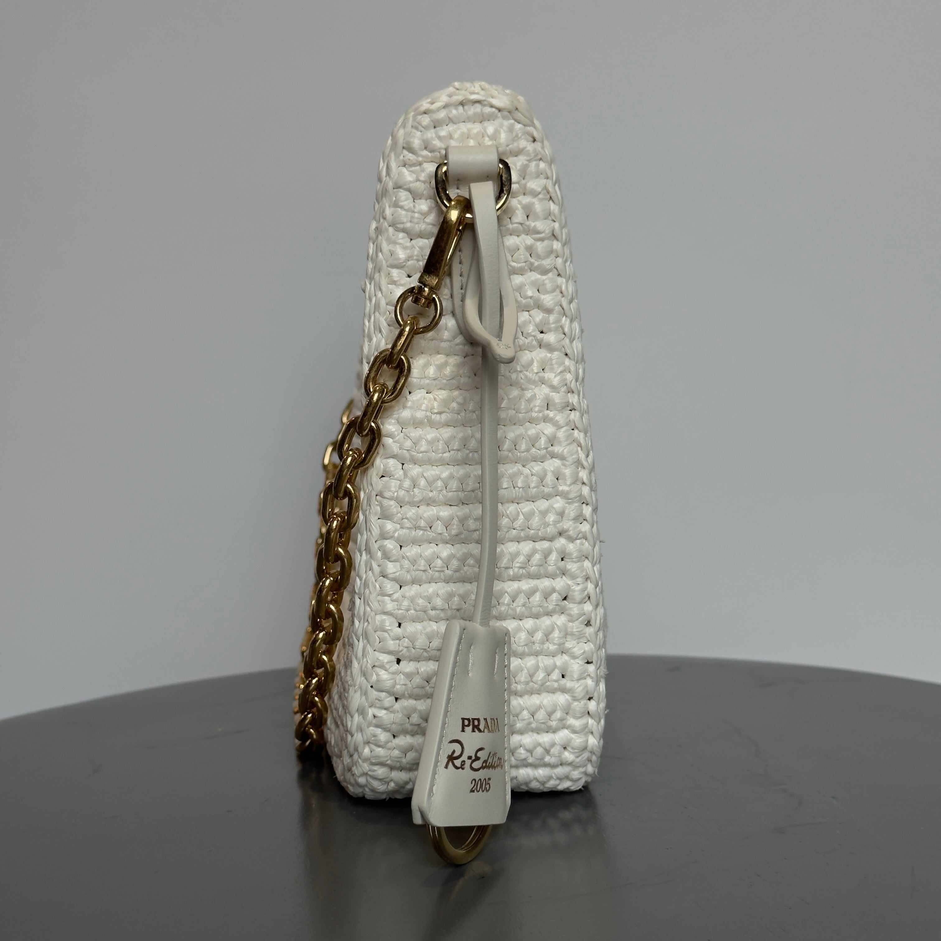 Prada Saffiano White Raffia