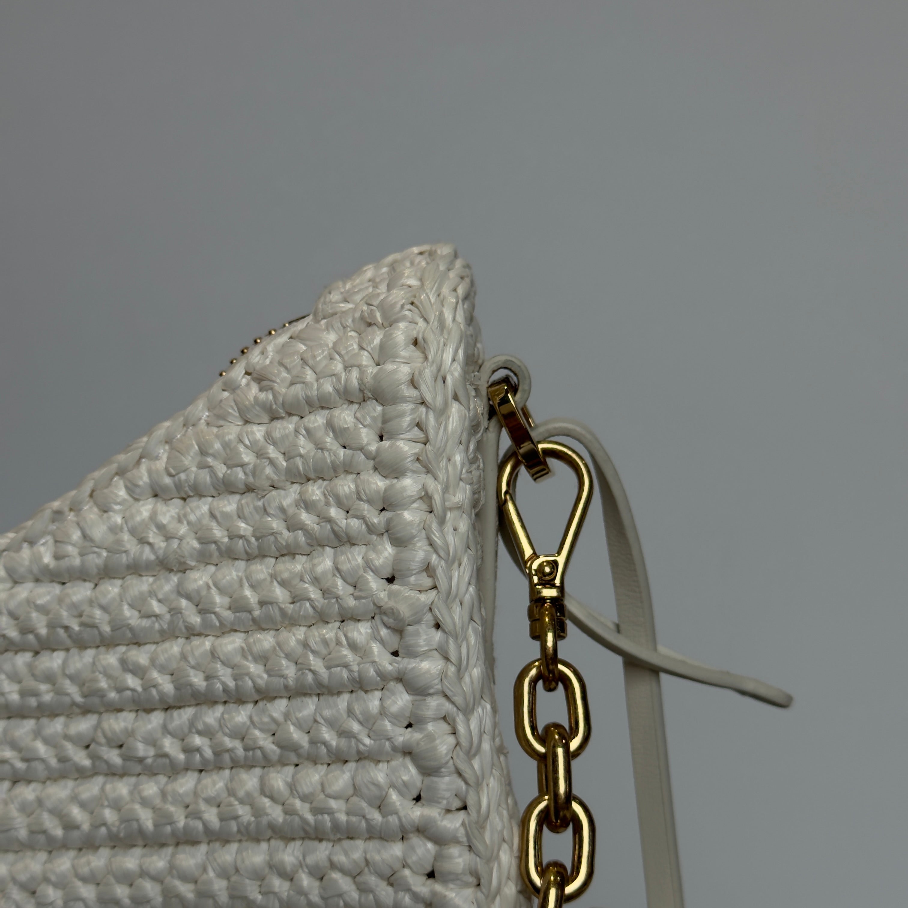 Prada Saffiano White Raffia