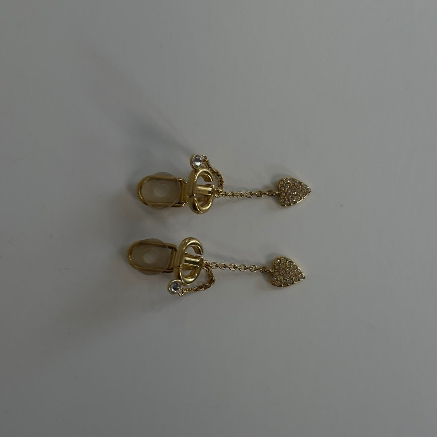 Christian Dior Crystal CD Navy Drop Earrings - Queen May