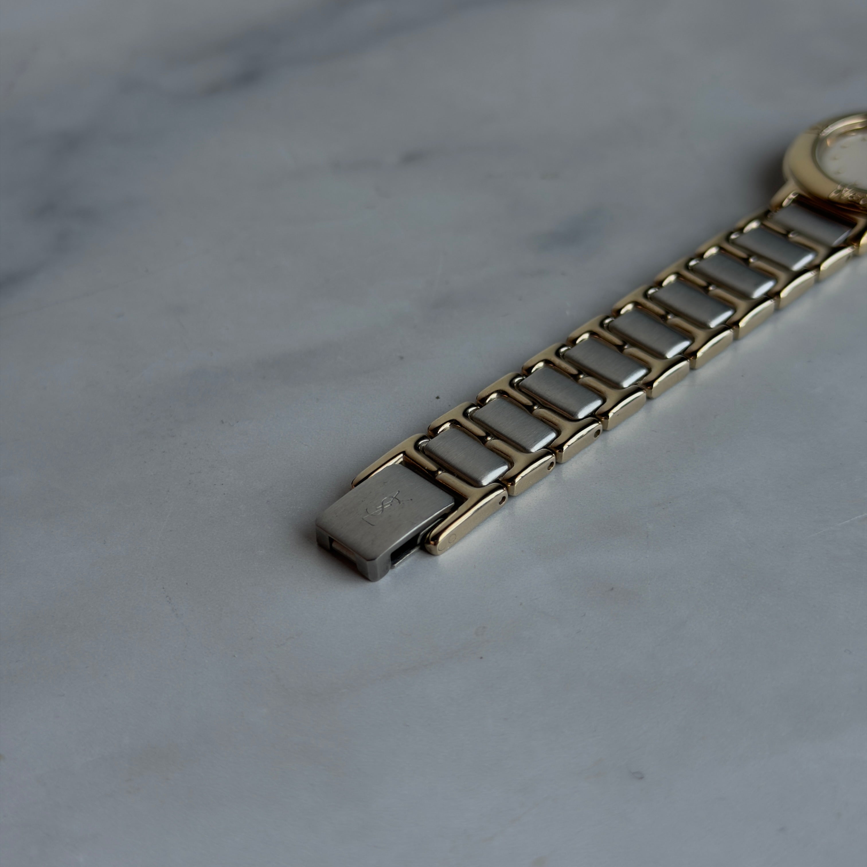 Yves Saint Laurent Two Tone Cream Dial Ladies Watch