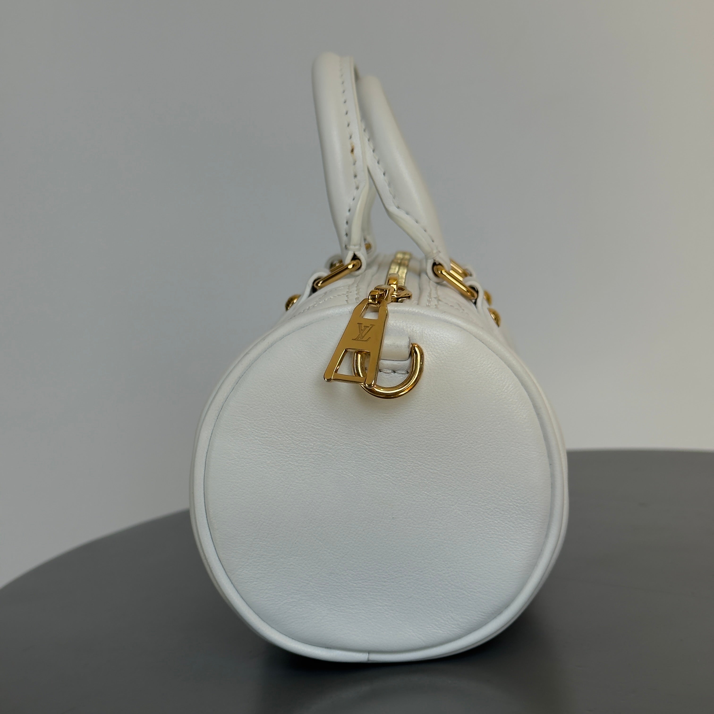 Louis Vuitton Calfskin Bubblegram Papillon BB Snow White