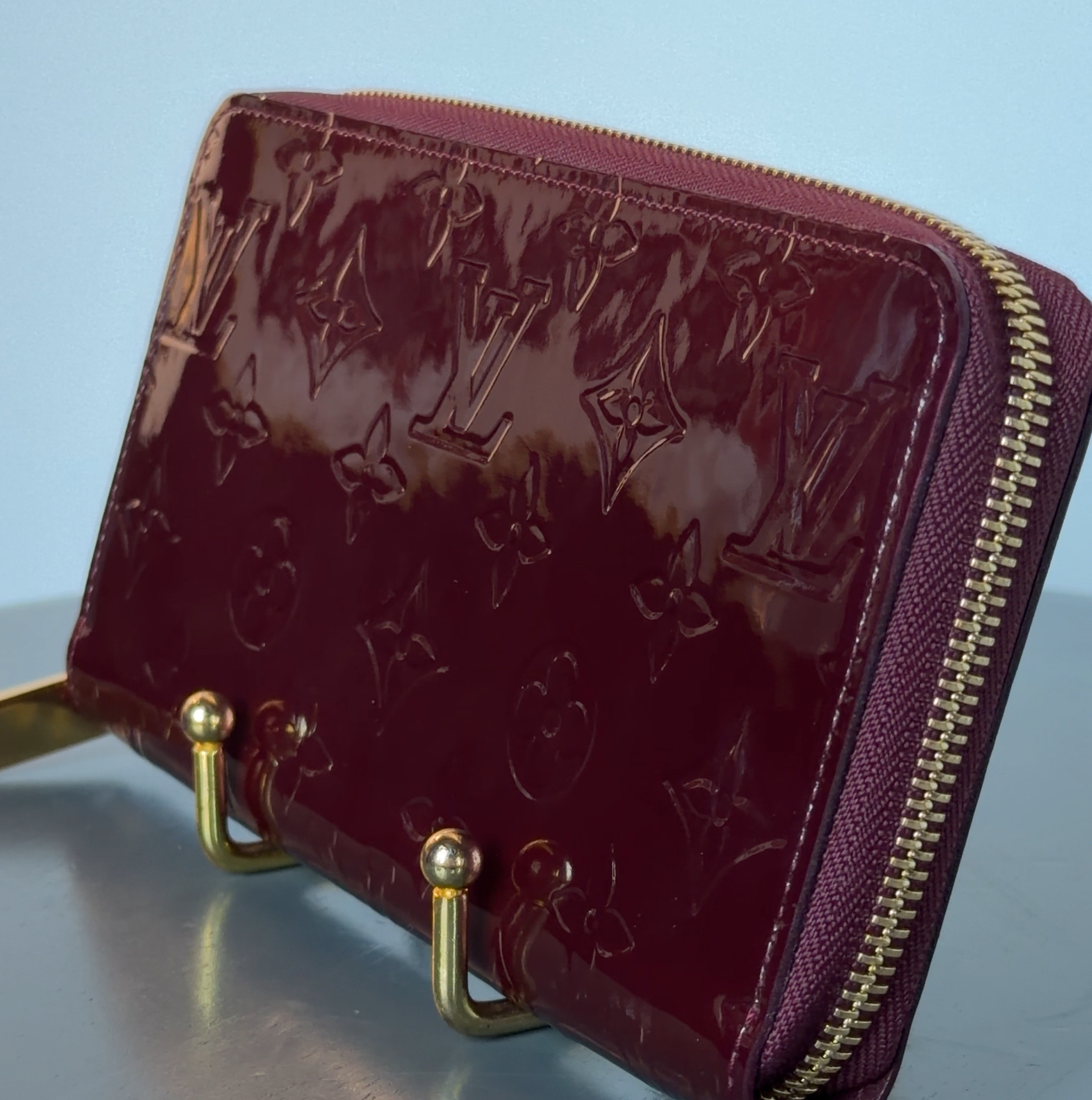 Louis Vuitton Vernis Zippy Wallet Maroon