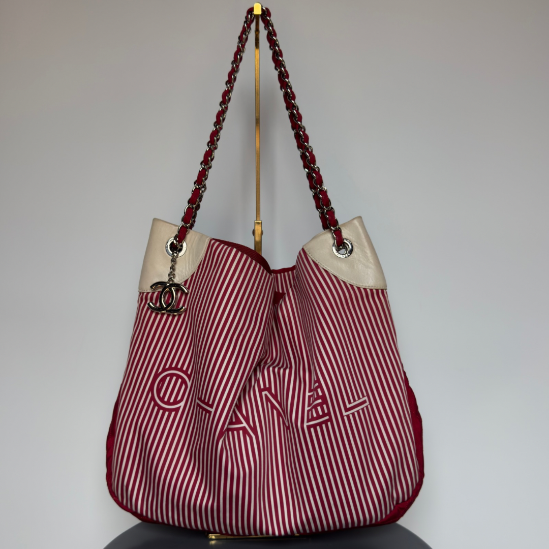Chanel Striped Rialto Tote - Queen May