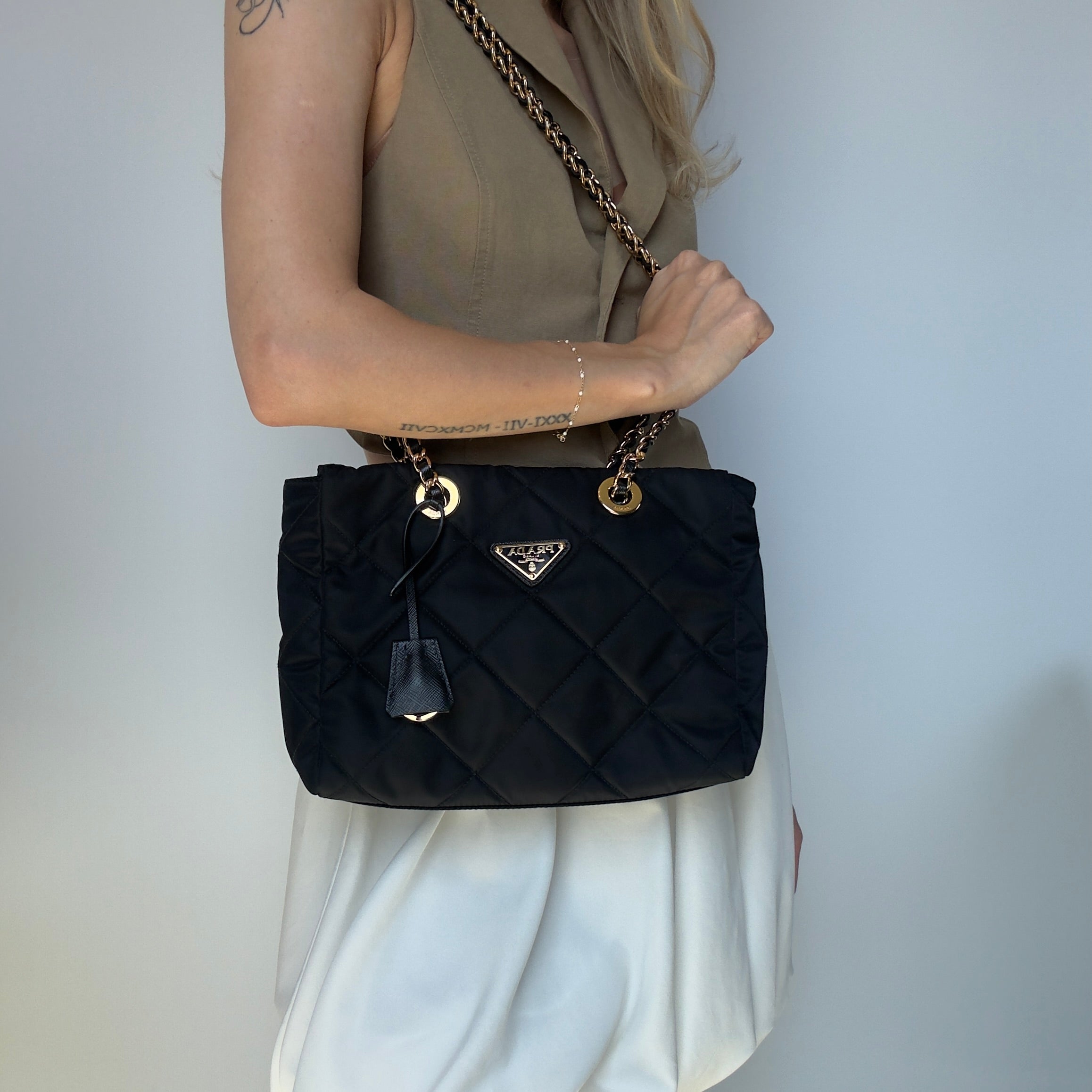 Prada ReEdition 1995 Chain Re-Nylon Tote Bag - Queen May