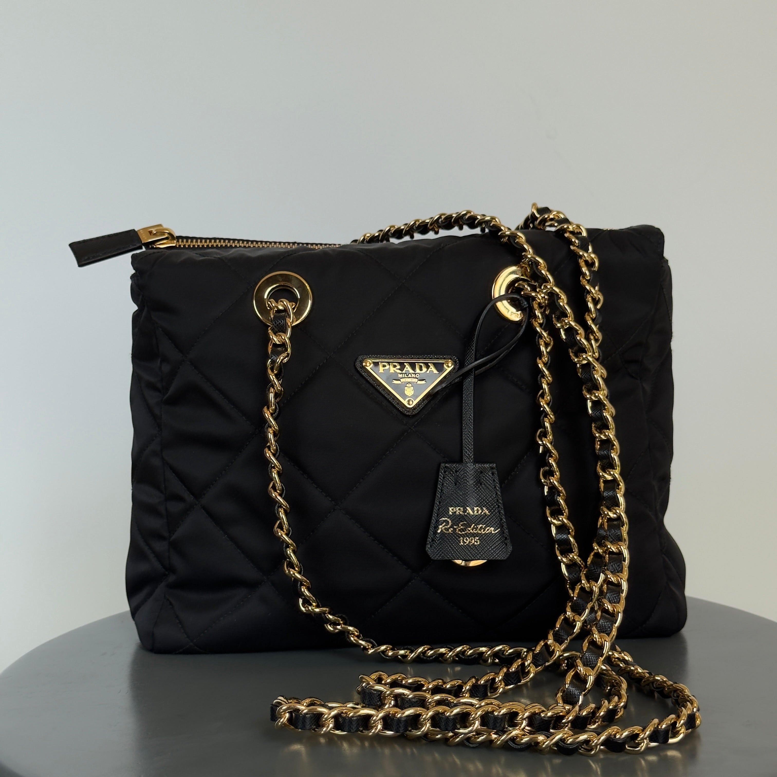 Prada ReEdition 1995 Chain Re-Nylon Tote Bag - Queen May