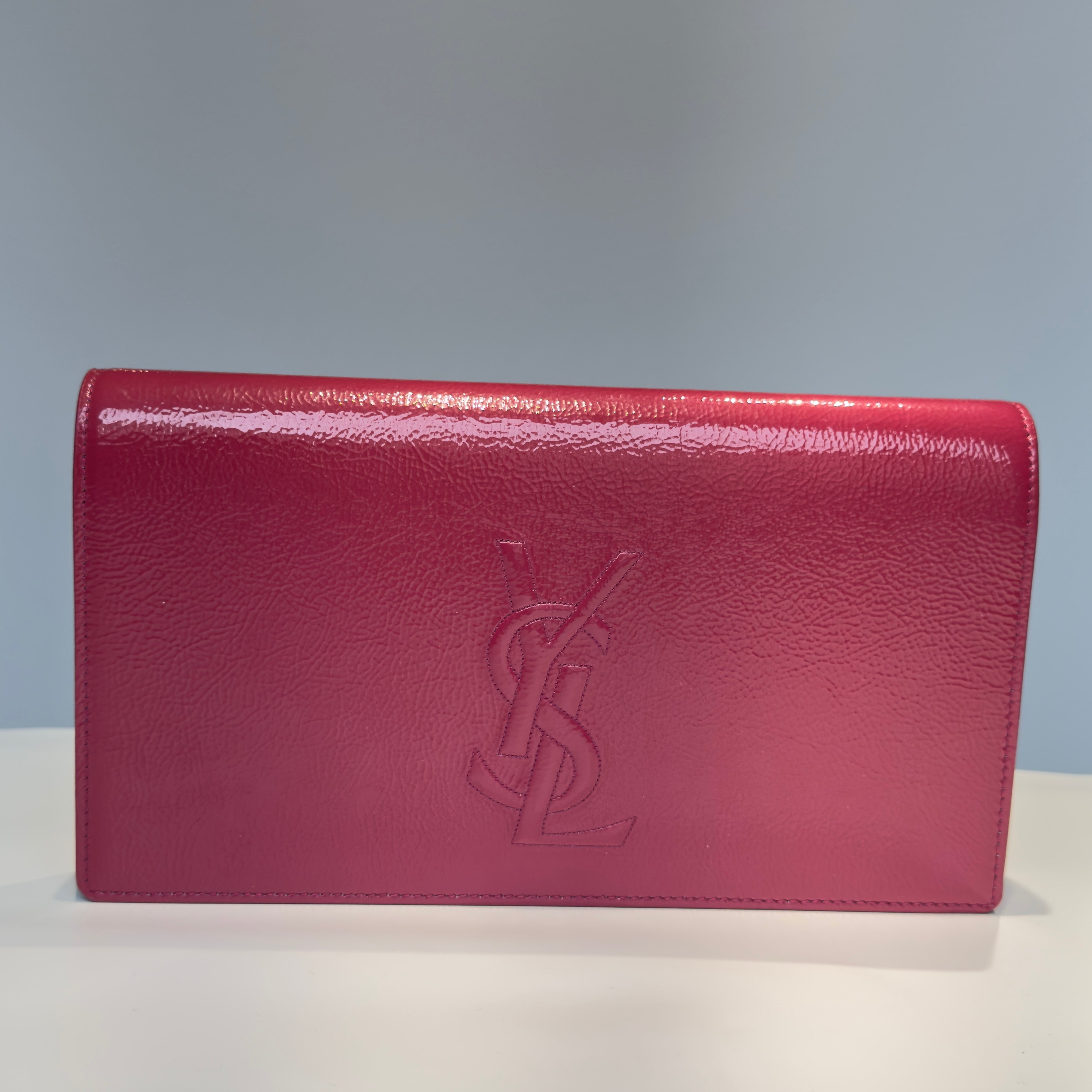 Yves Saint Laurent Patent Leather Belle De Jour Clutch - Queen May