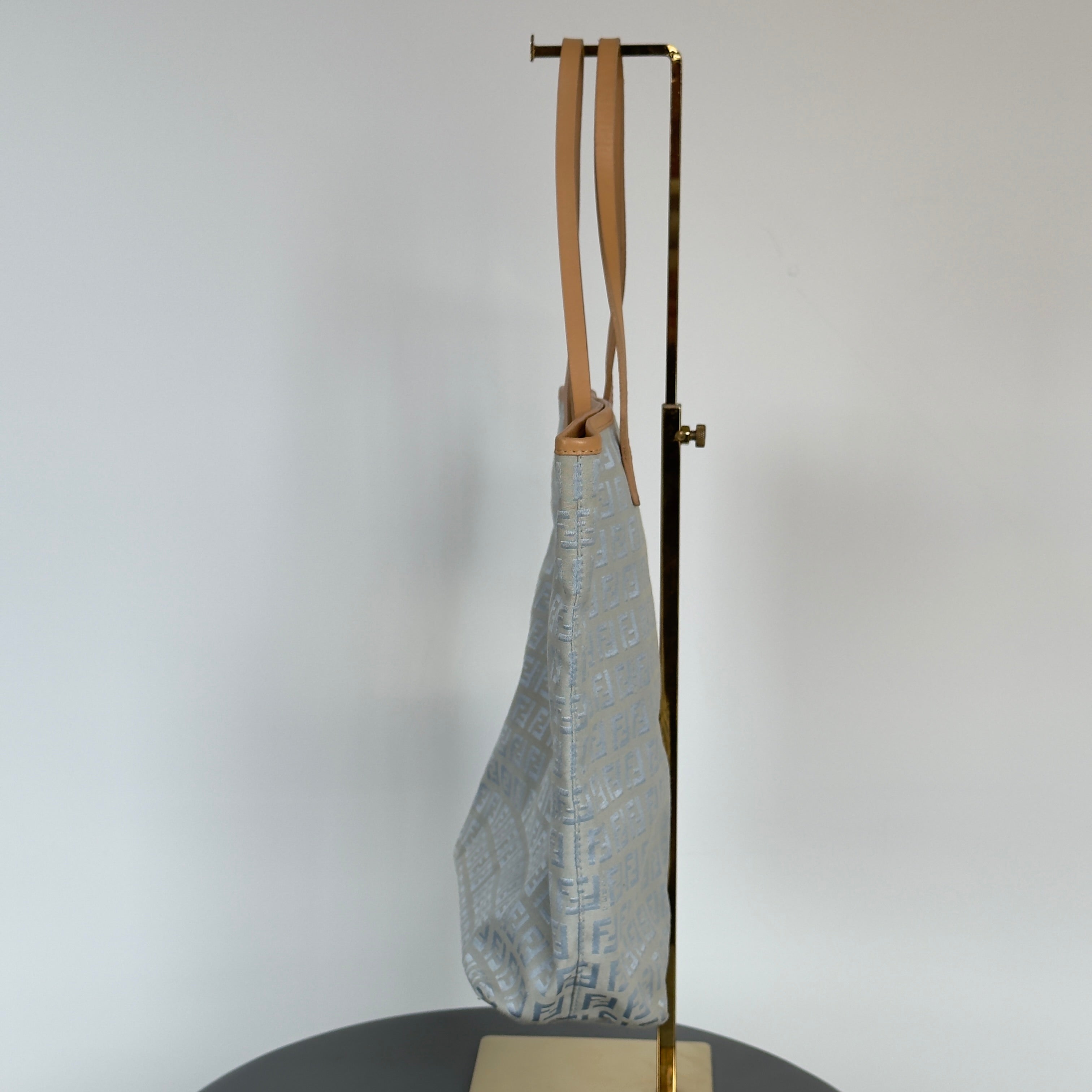 Fendi Zucchino Blue Canvas Tote Bag - Queen May