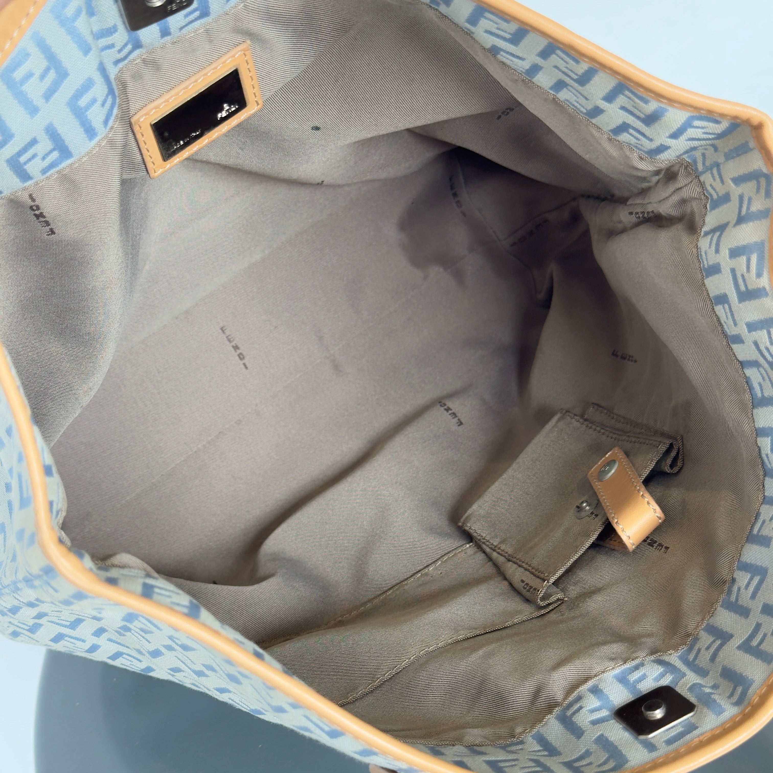 Fendi Zucchino Blue Canvas Tote Bag - Queen May