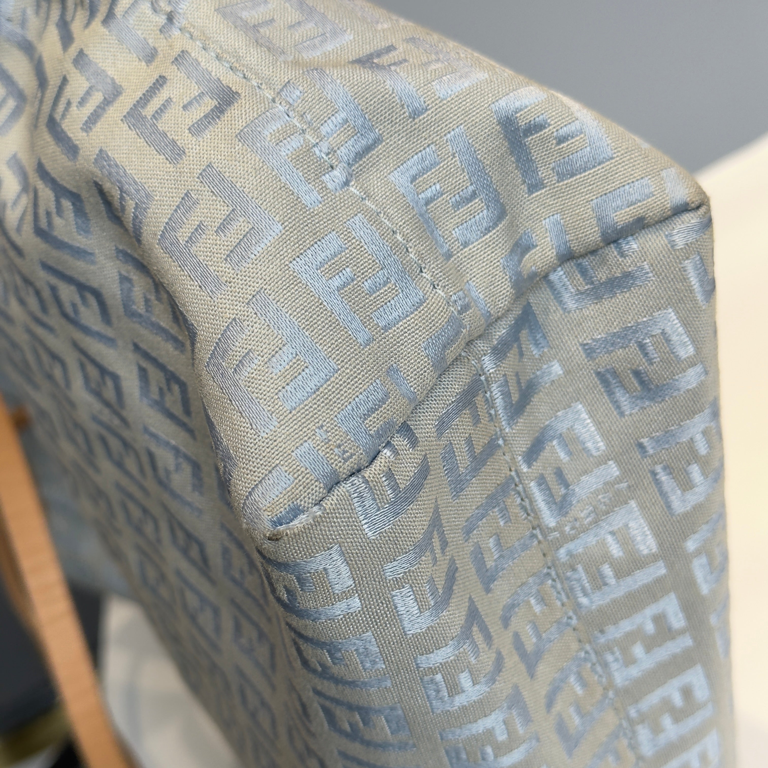 Fendi Zucchino Blue Canvas Tote Bag - Queen May