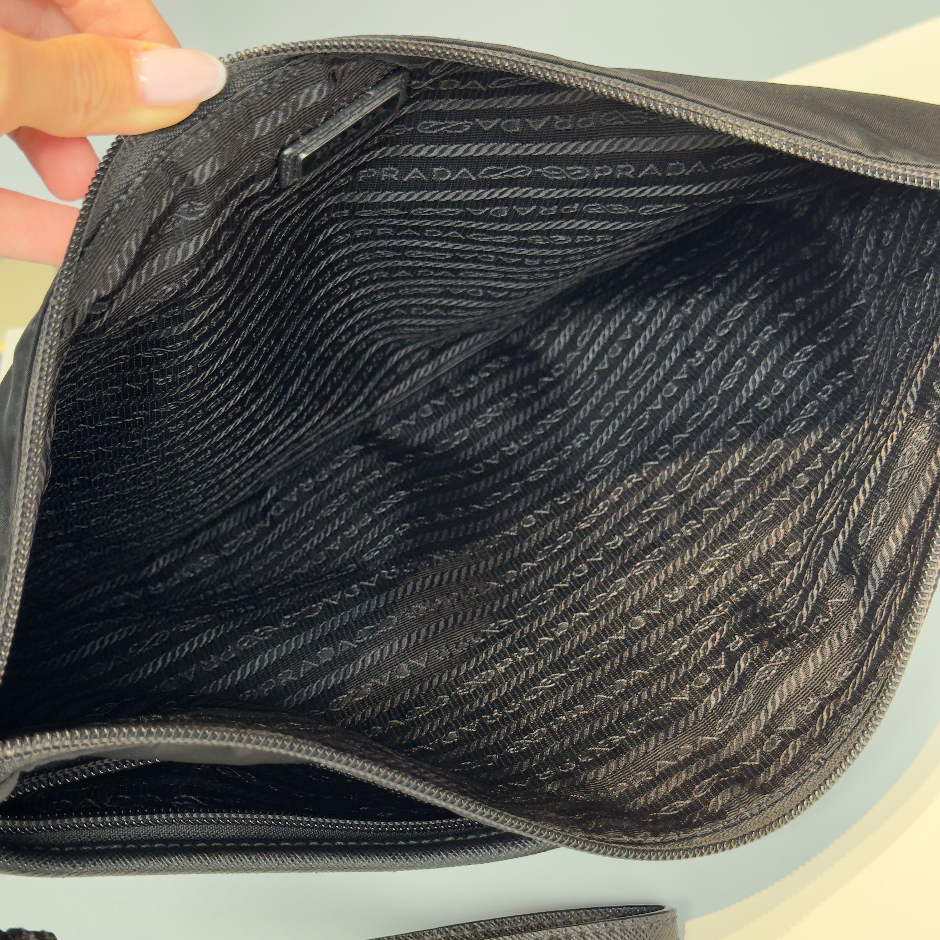 Prada Nylon Tessuto Pouch Clutch - Queen May