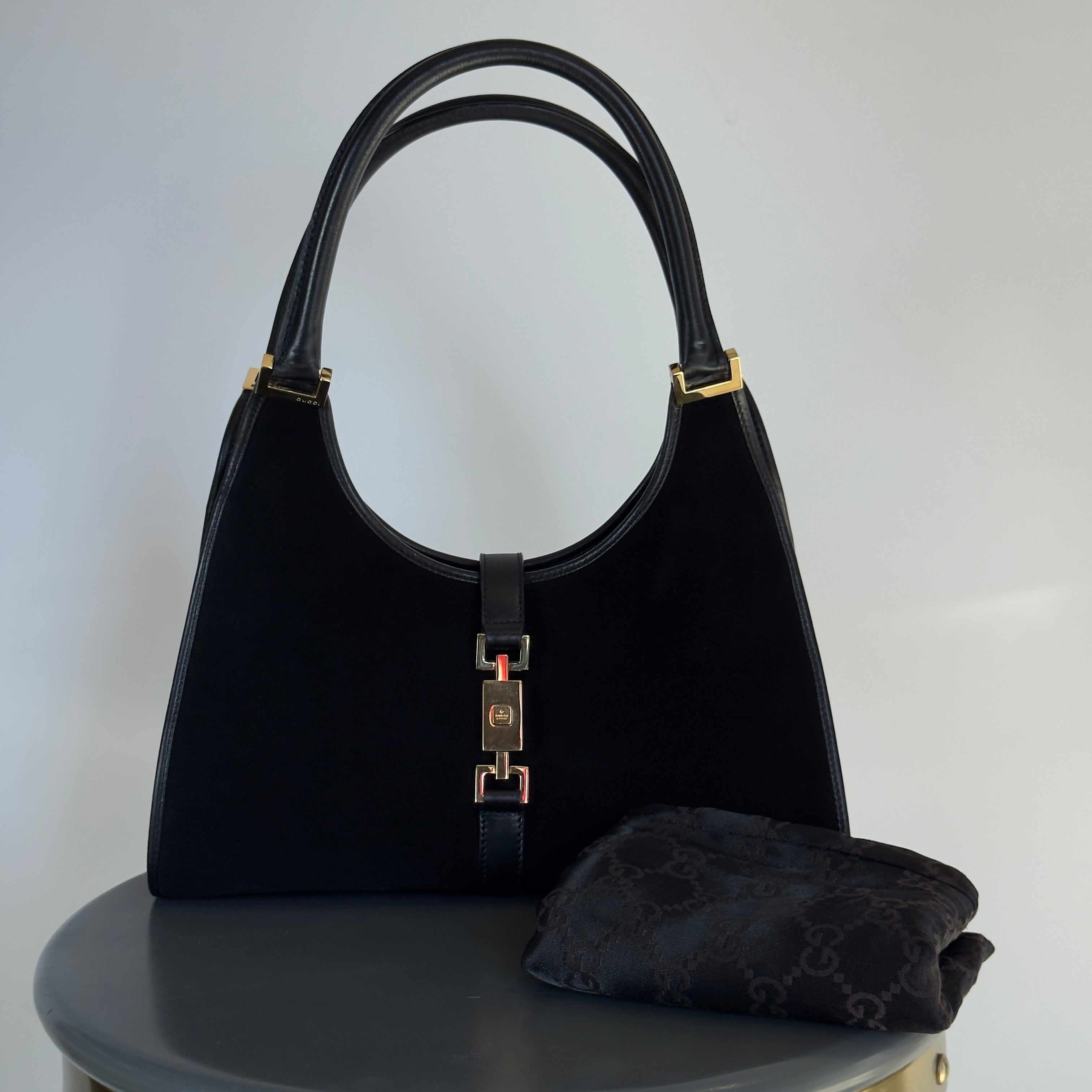 Gucci Monogram Small Bardot Black - Queen May