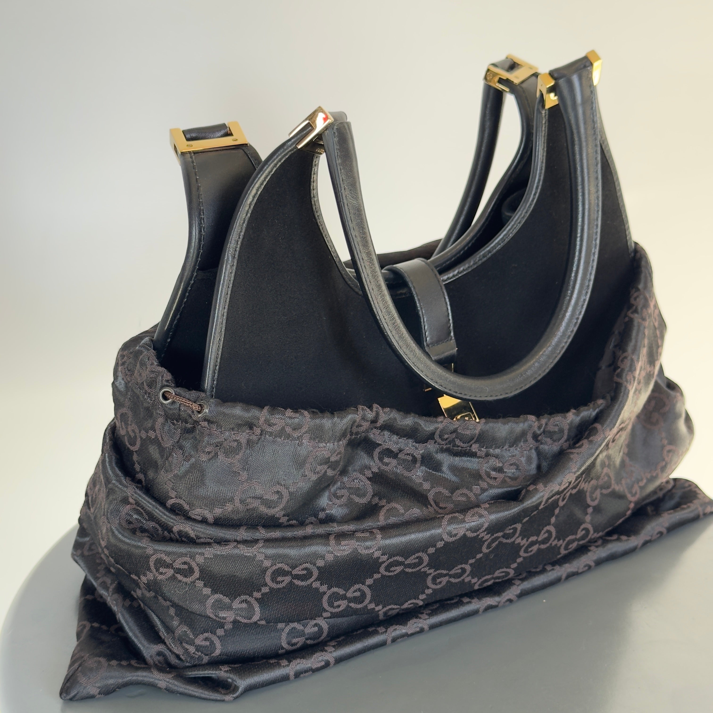 Gucci Monogram Small Bardot Black - Queen May