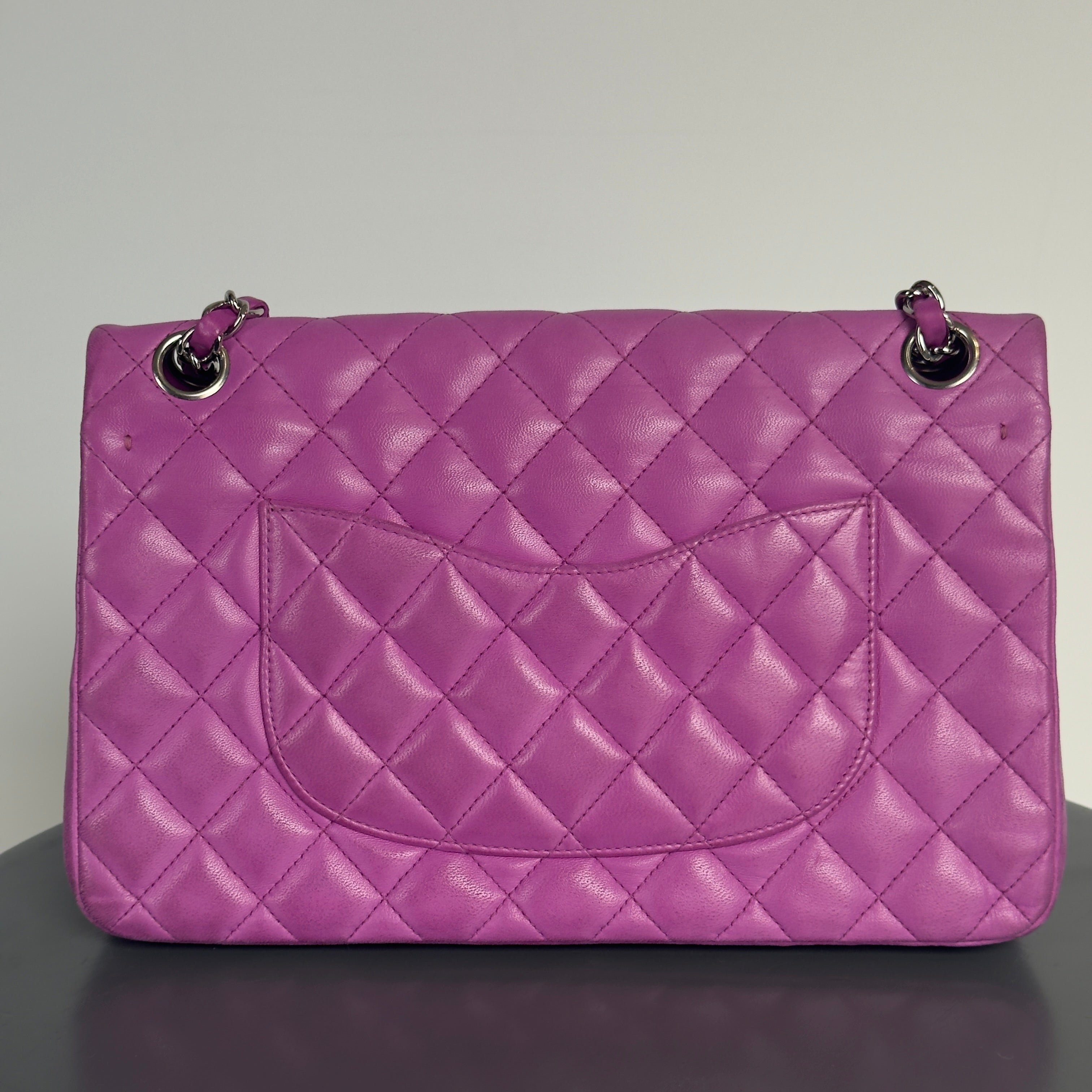 Rare Chanel Limited Edition Fuchsia Lambskin Leather Ladybug Charm Single Flap Bag - Queen May