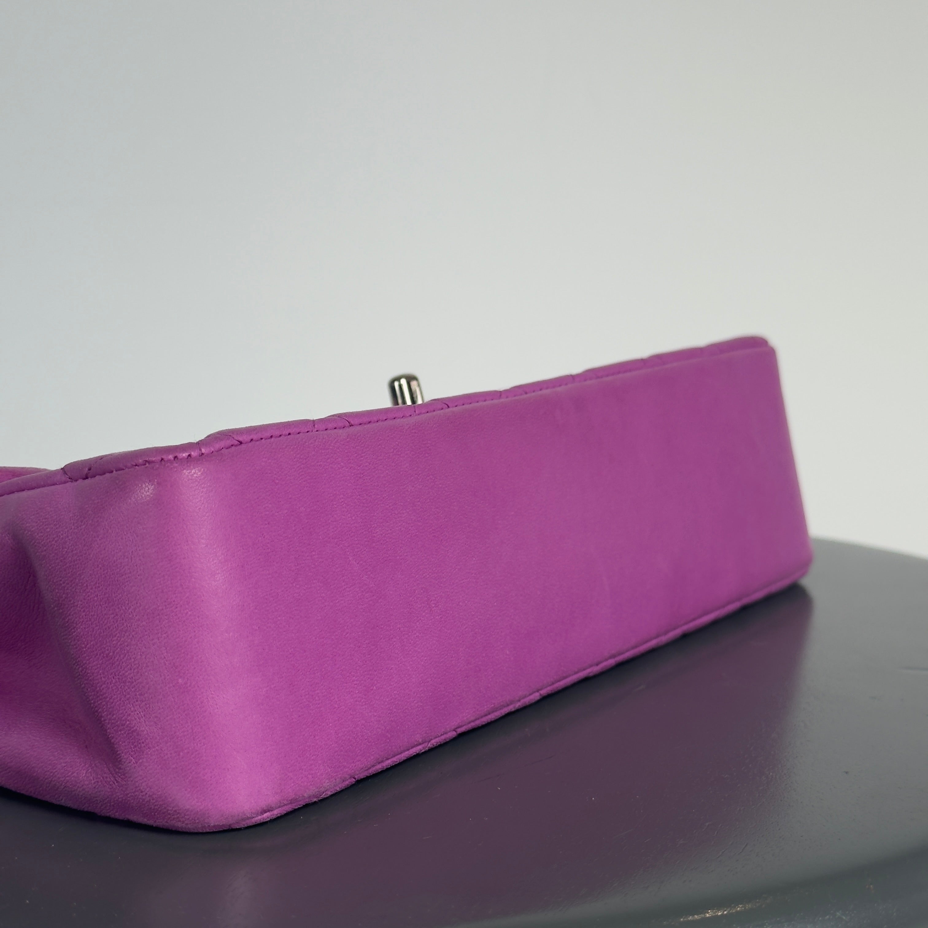 Rare Chanel Limited Edition Fuchsia Lambskin Leather Ladybug Charm Single Flap Bag - Queen May