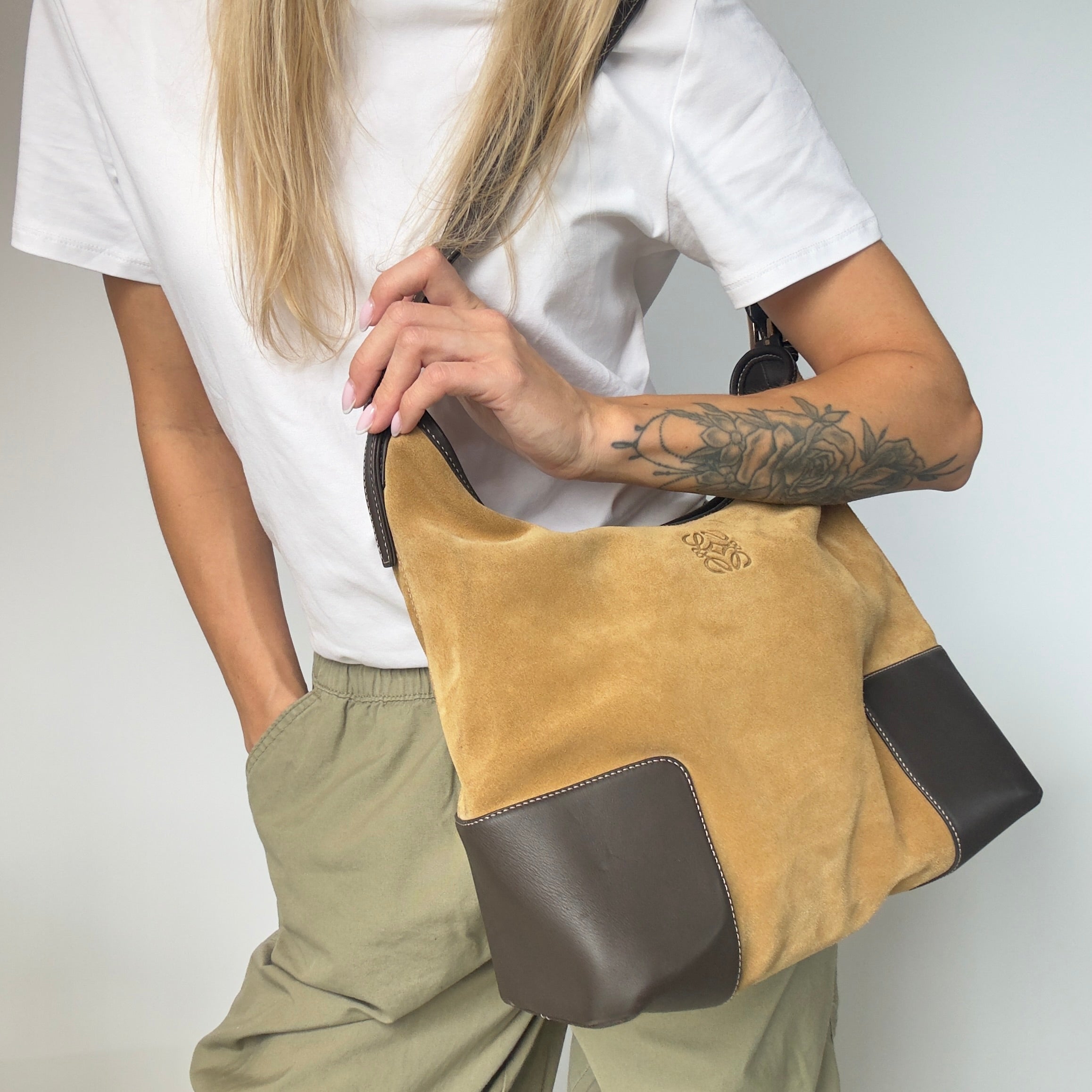 Loewe Suede Anagram Shoulder Bag - Queen May