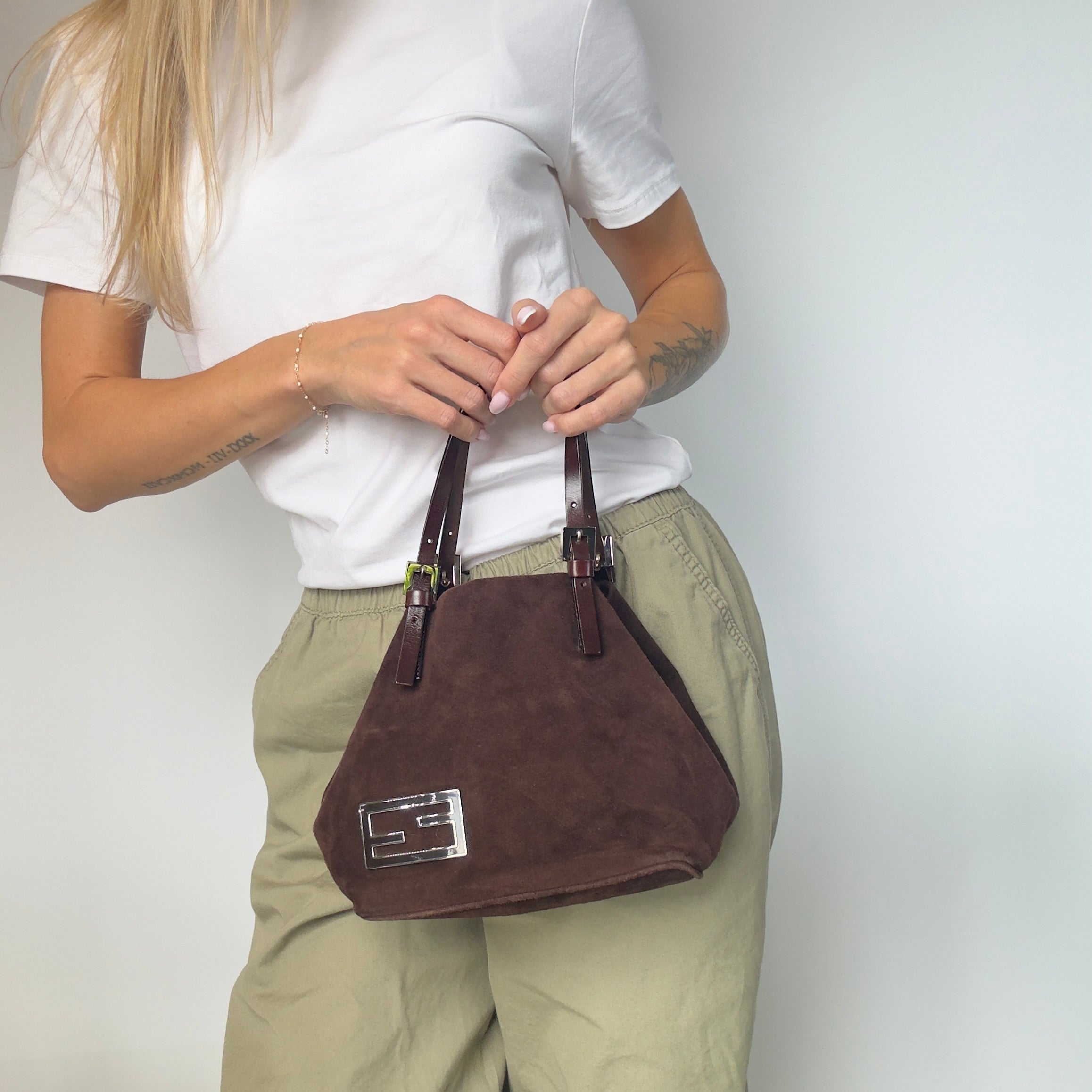 Fendi Brown Suede Mini Tote - Queen May