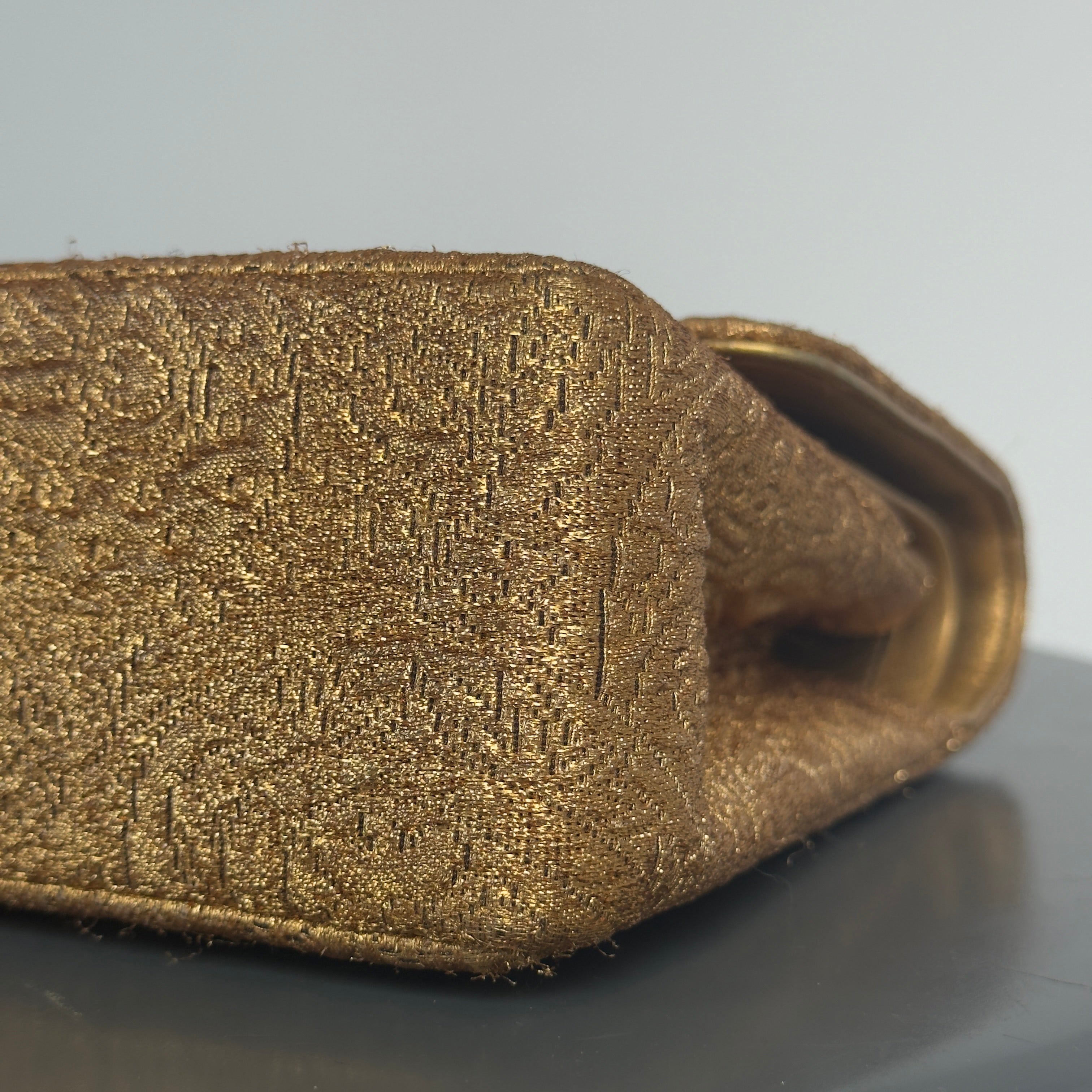 Rare Vintage Chanel Gold Brocade Medium Double Flap - Queen May