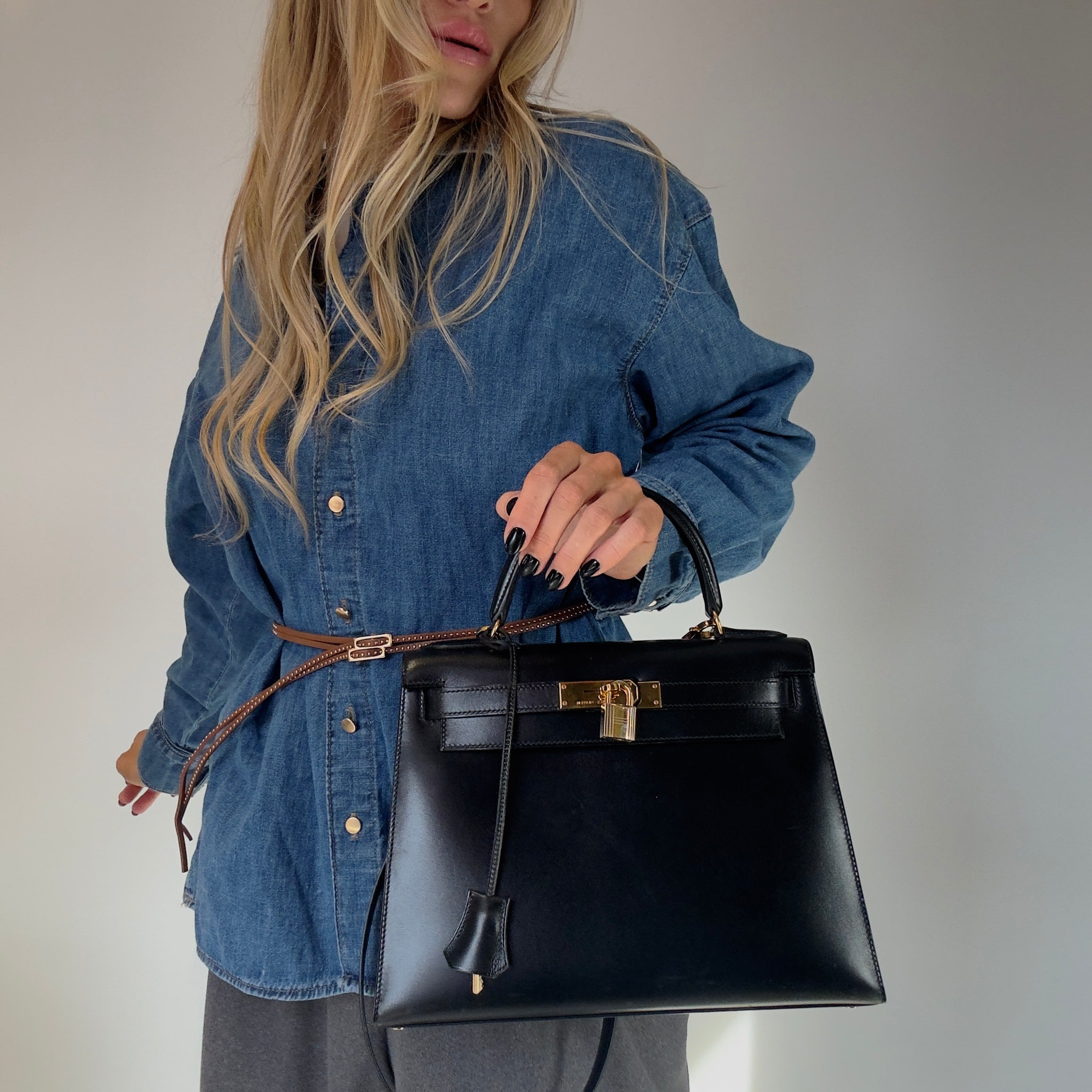 Hermes Black Box Kelly 28 Sellier Bag - Queen May