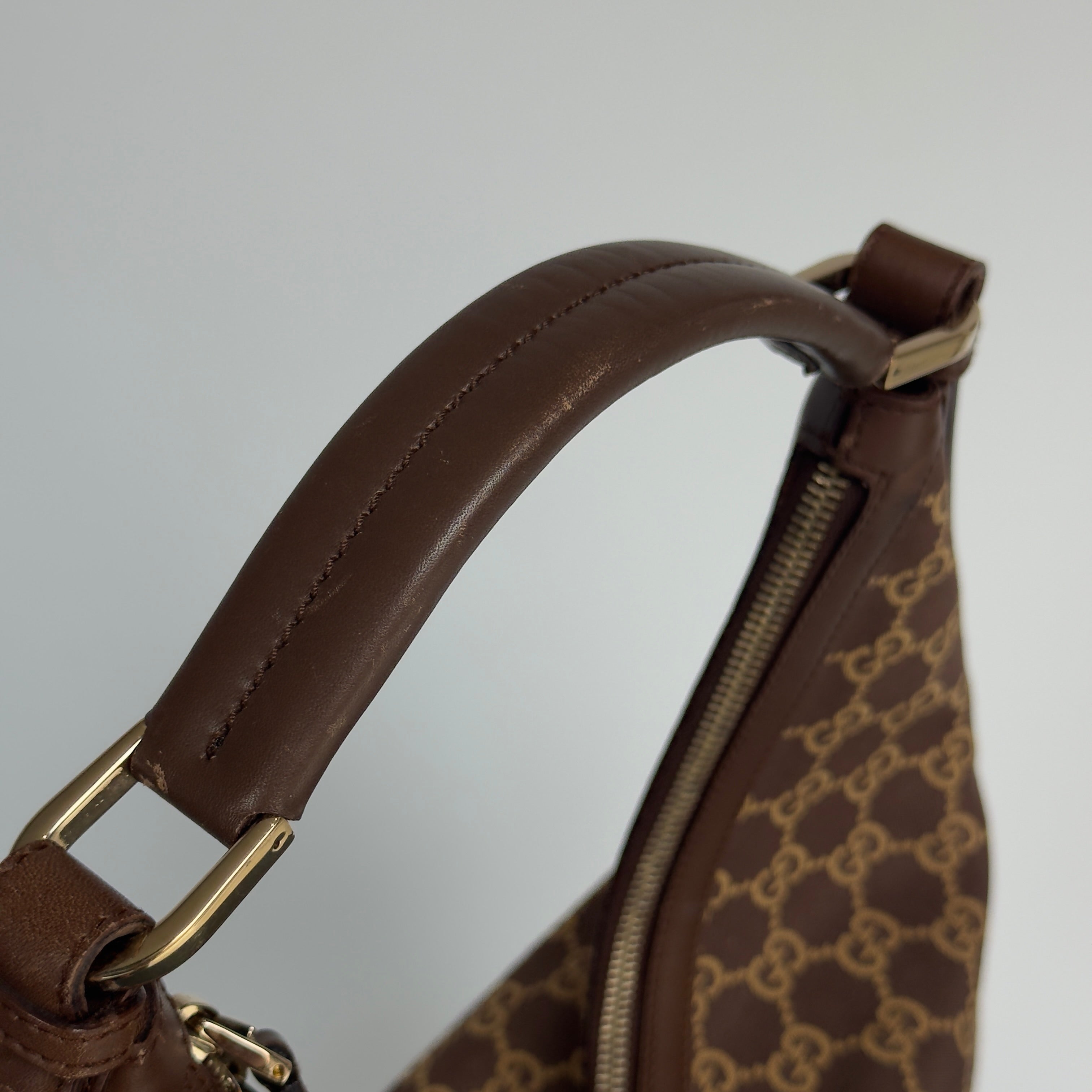 Gucci Brown Monogram Canvas Hobo Bag - Queen May