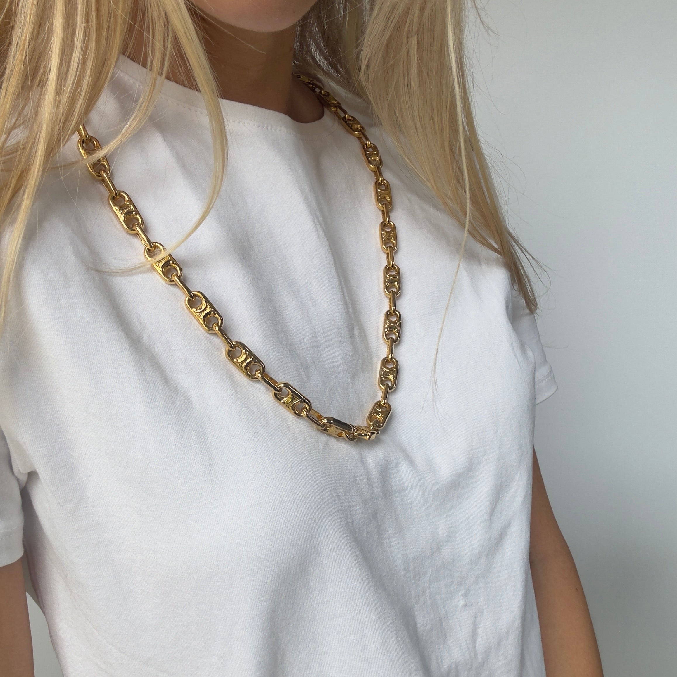 Celine Triomphe Chain Necklace - Queen May