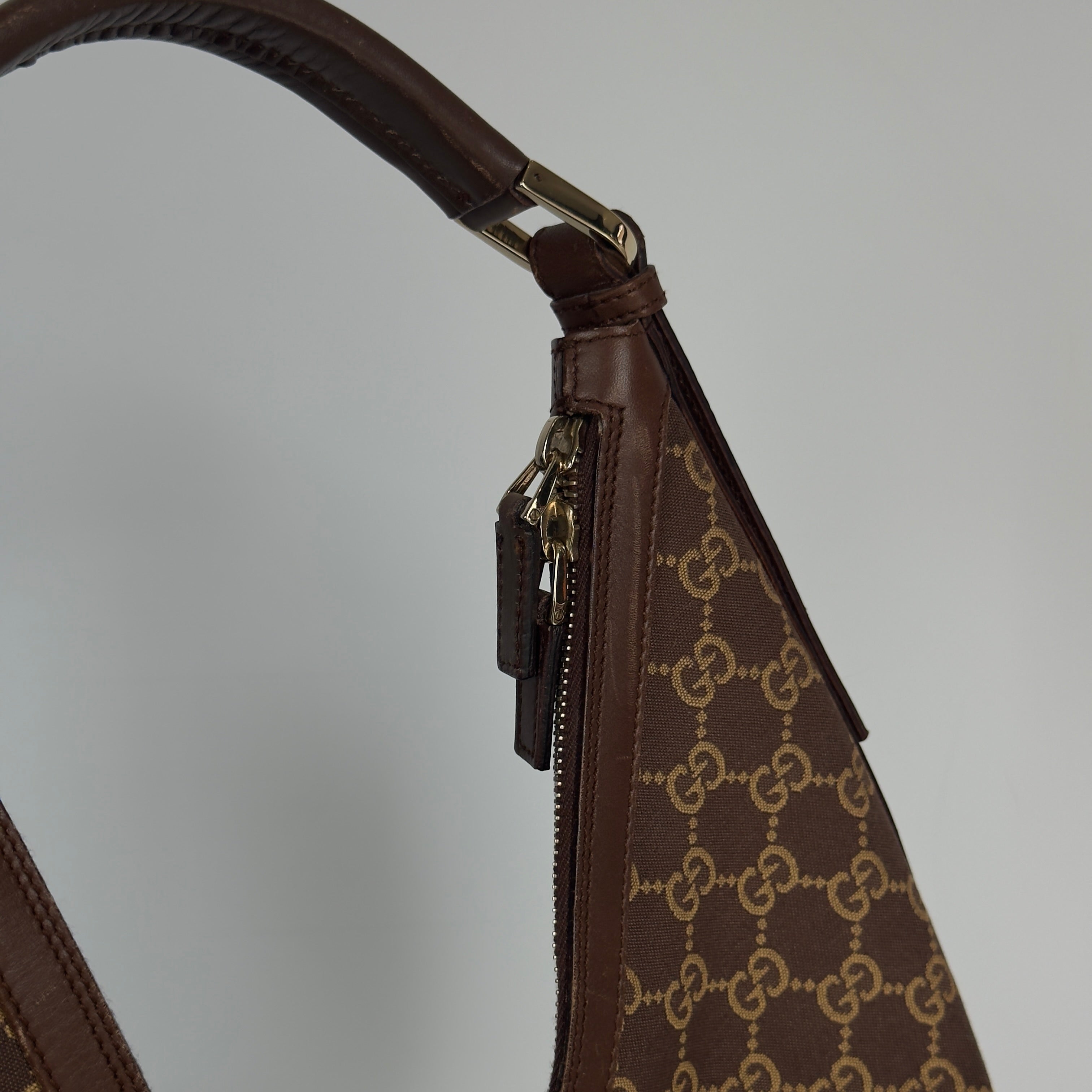 Gucci Brown Monogram Canvas Hobo Bag - Queen May