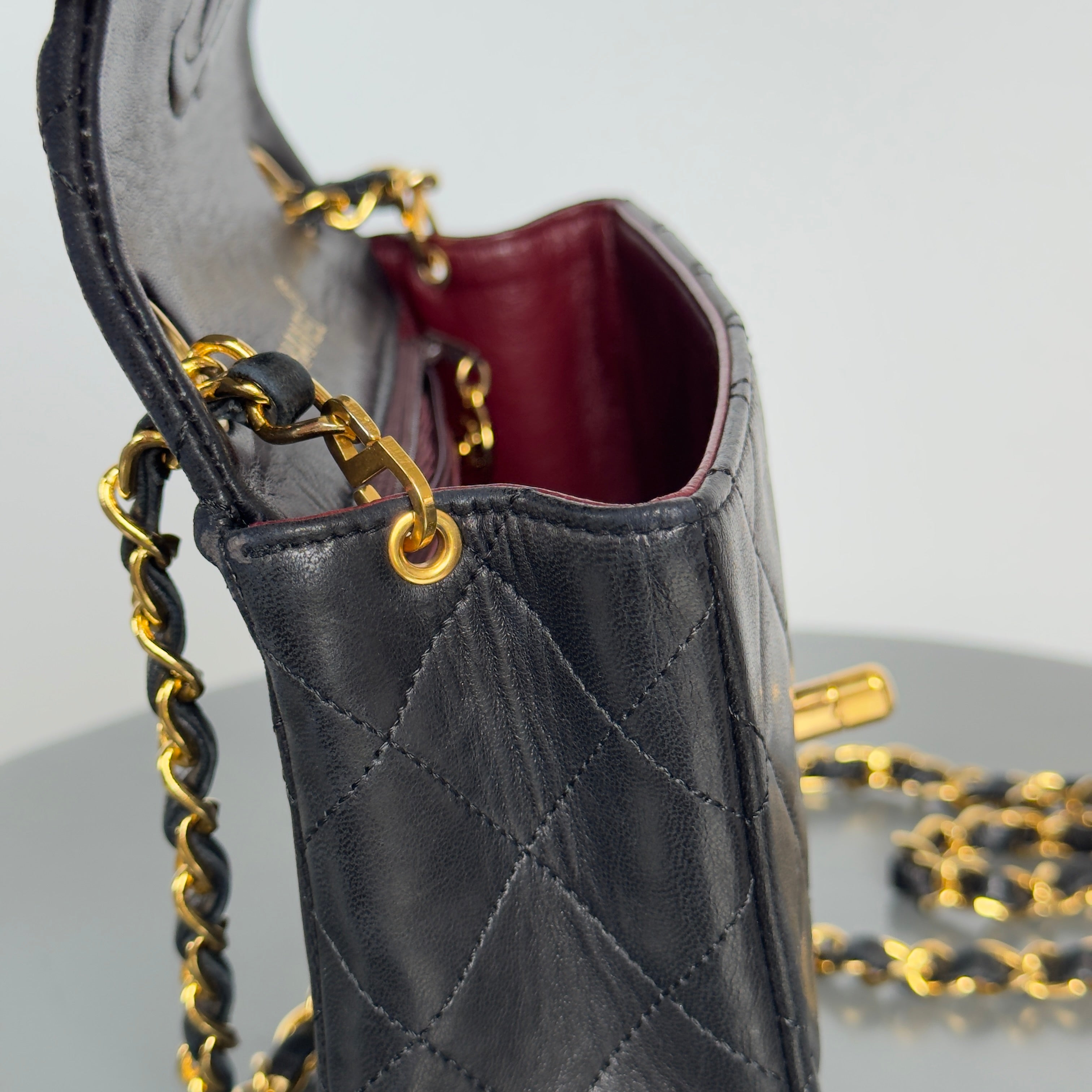 Chanel Vintage Square Mini Flap Bag Black - Queen May