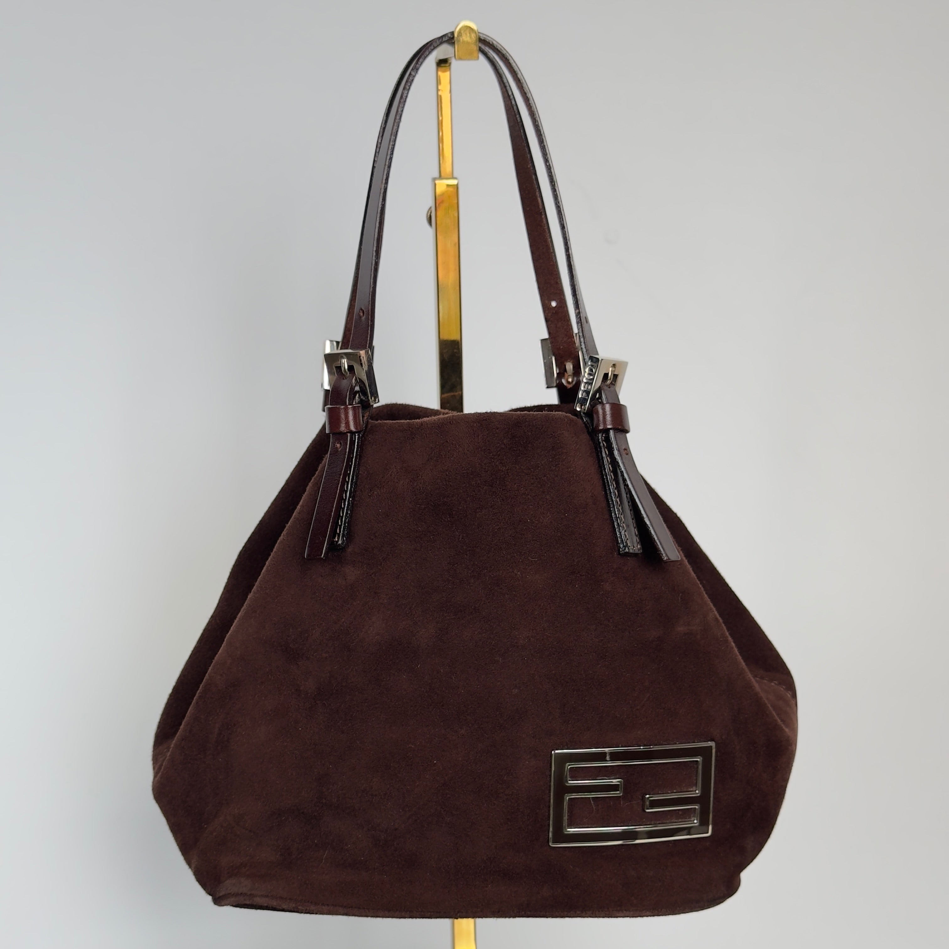 Fendi Brown Suede Mini Tote - Queen May
