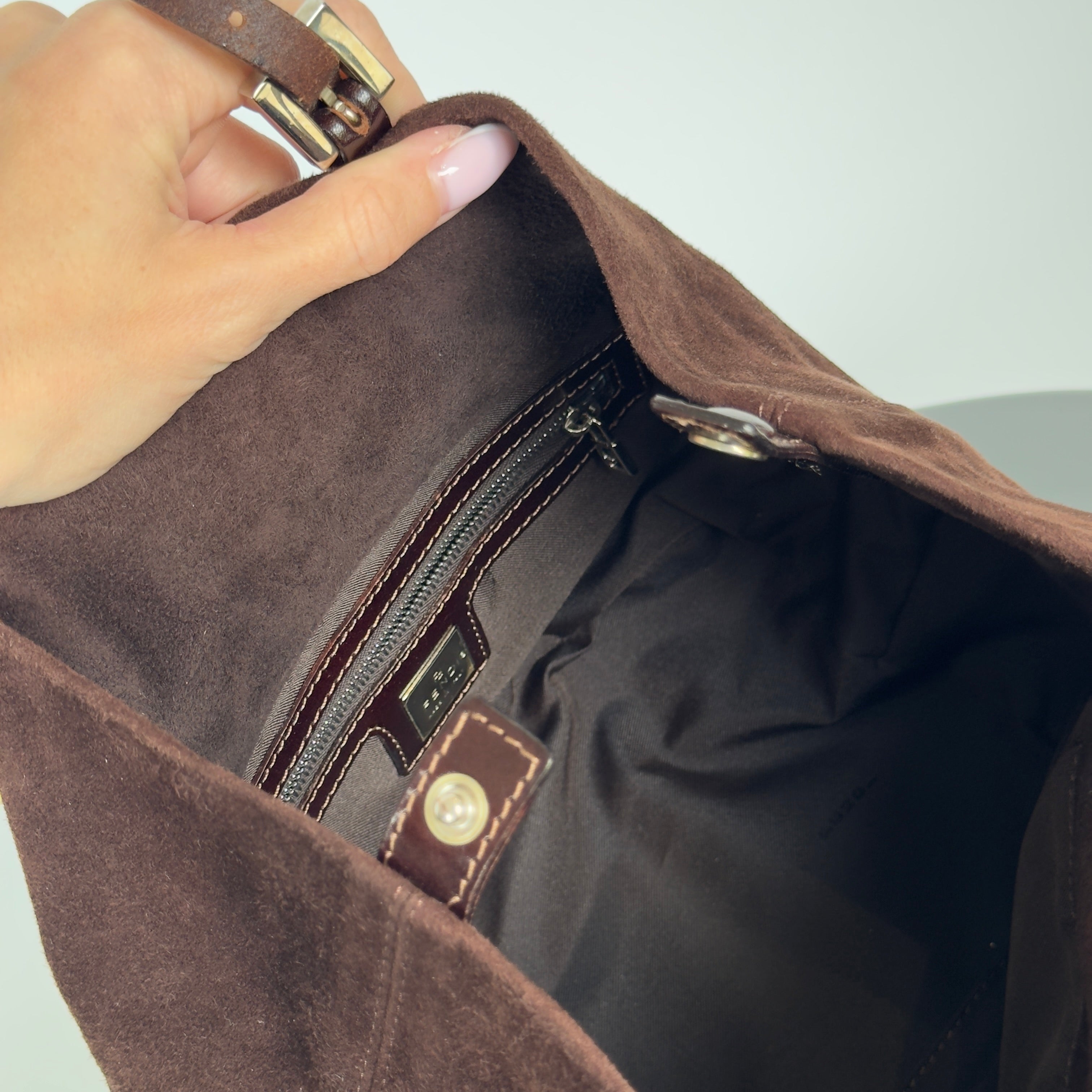 Fendi Brown Suede Mini Tote - Queen May